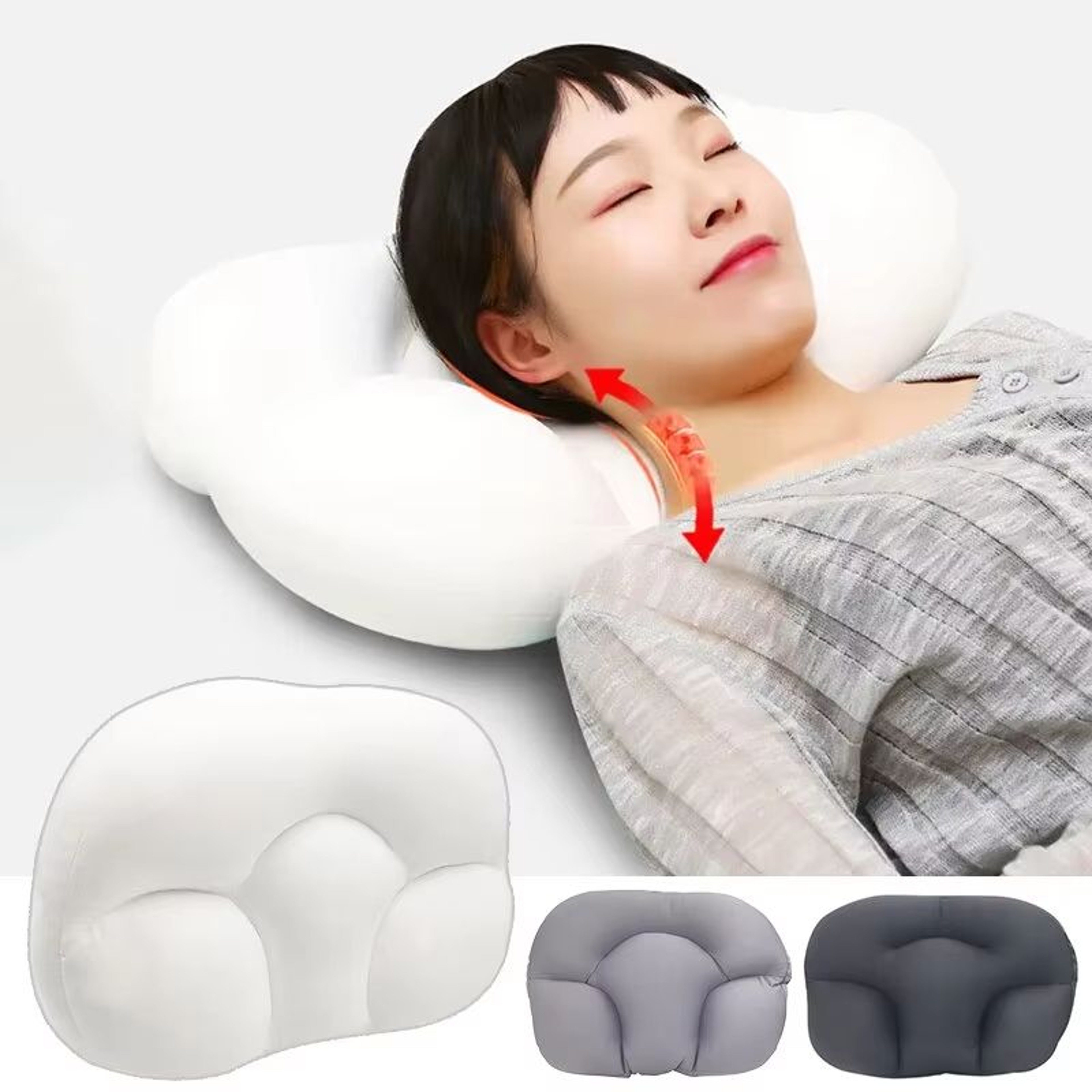 Ergonomic 3D EggShaped Memory Foam Cloud Pillow For Comfortable Sleep 3