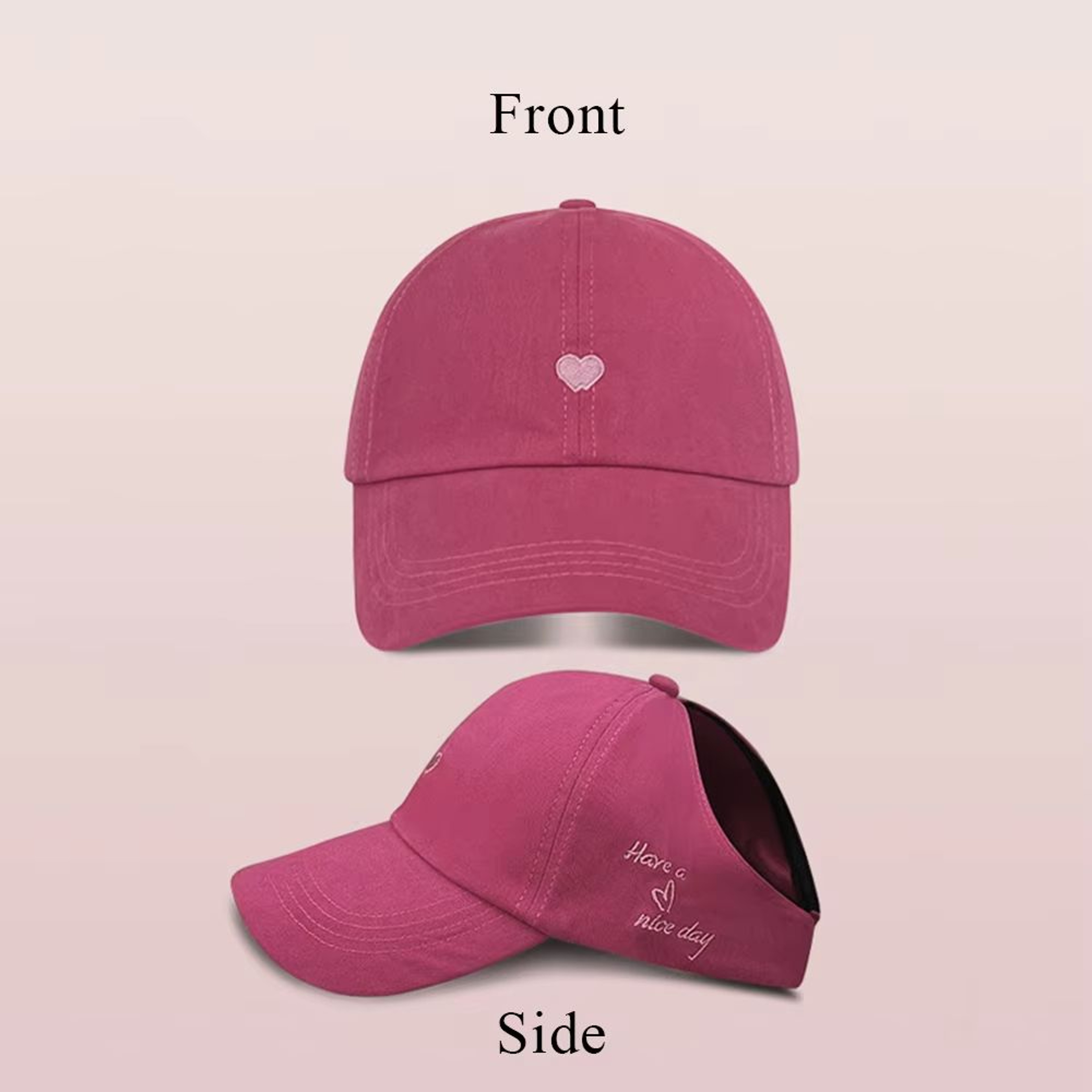 Kids Baseball Cap With Heart Visor Design Adjustable Summer Sun Hat 6
