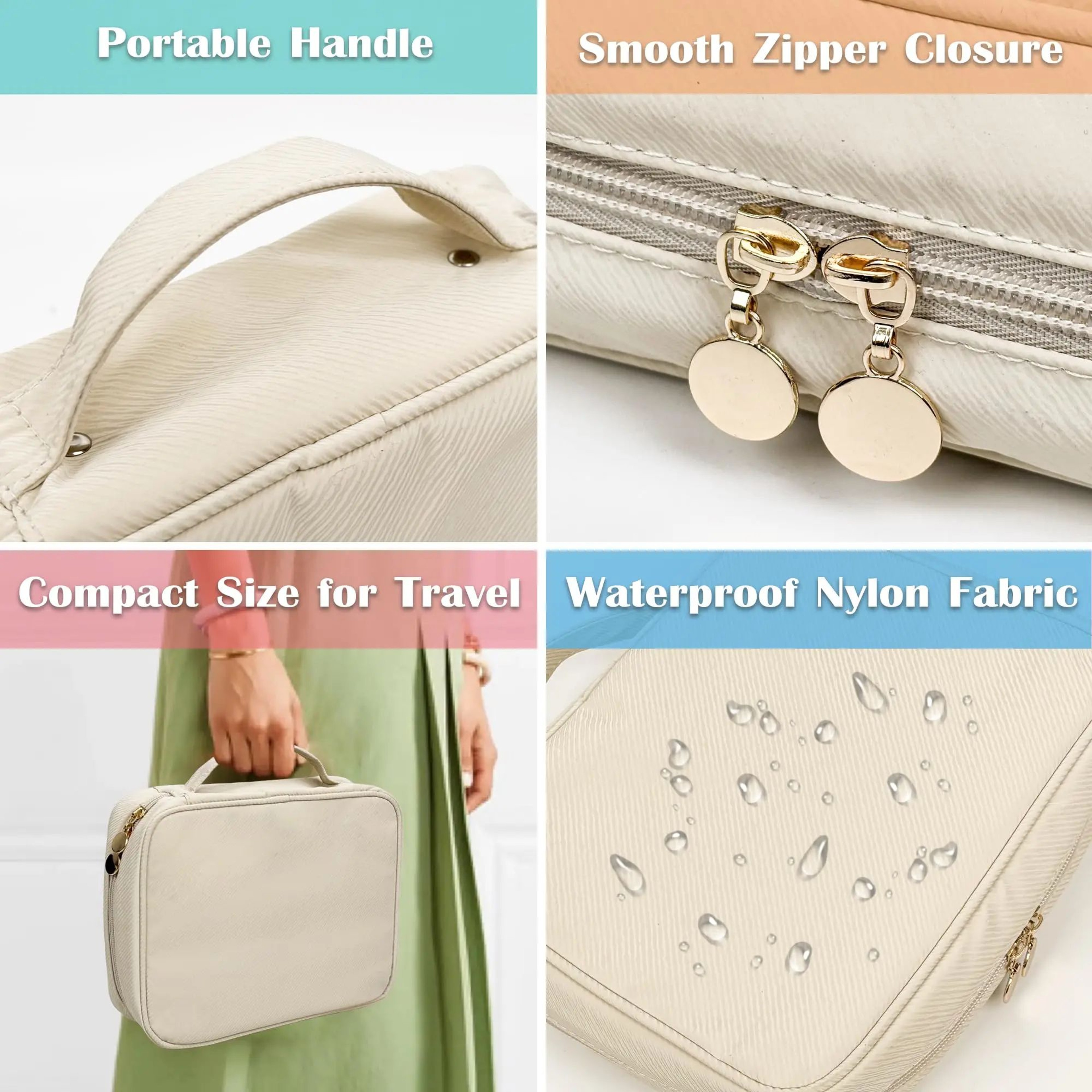 Travel Jewelry Organizer Book Binder With Clear Zipper Pouches And Velvet Pouch Set 5