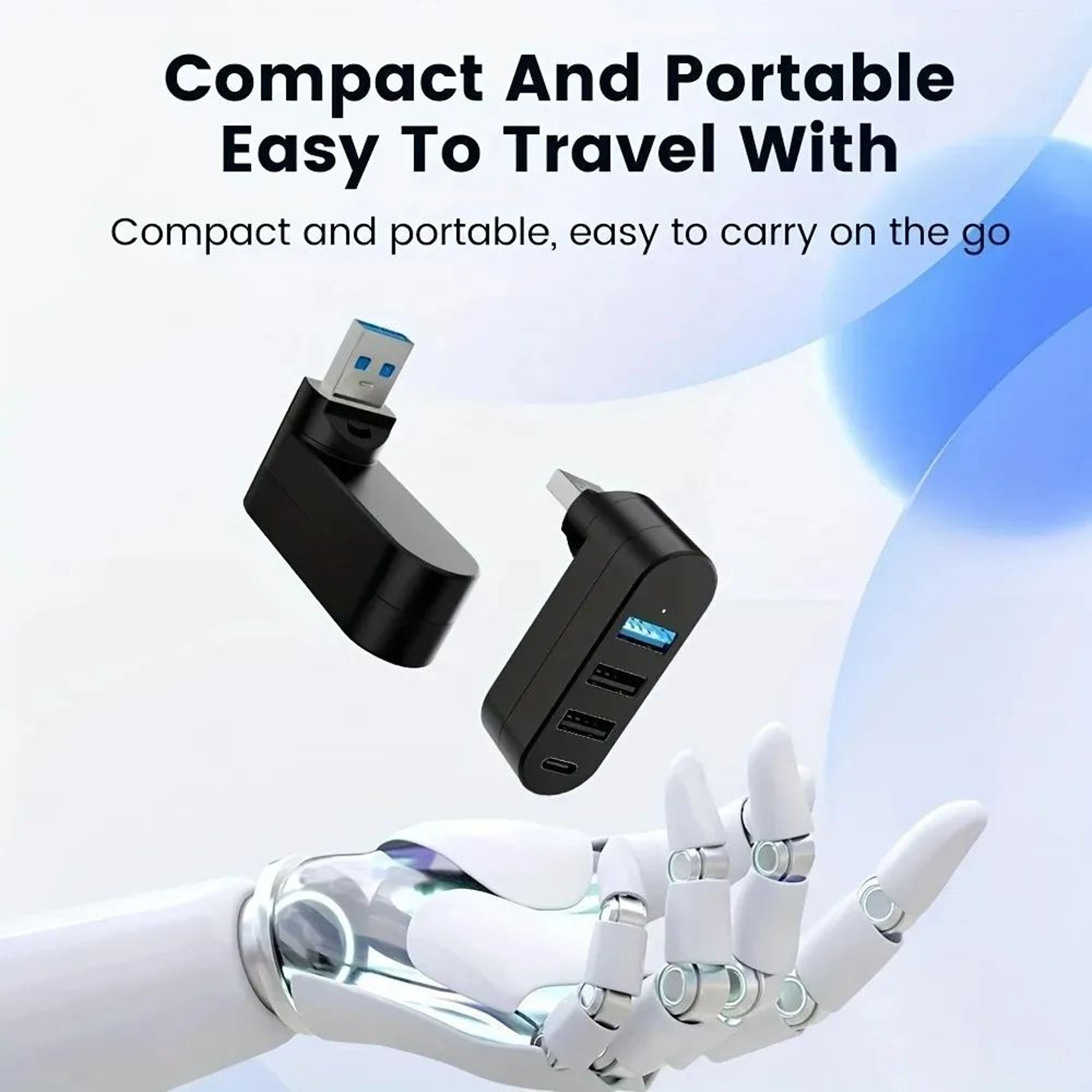 4 In 1 Rotating USB 30 Hub With Type C Port 180 Degree USB Splitter Expander4 In 1 Rotating USB 30  4