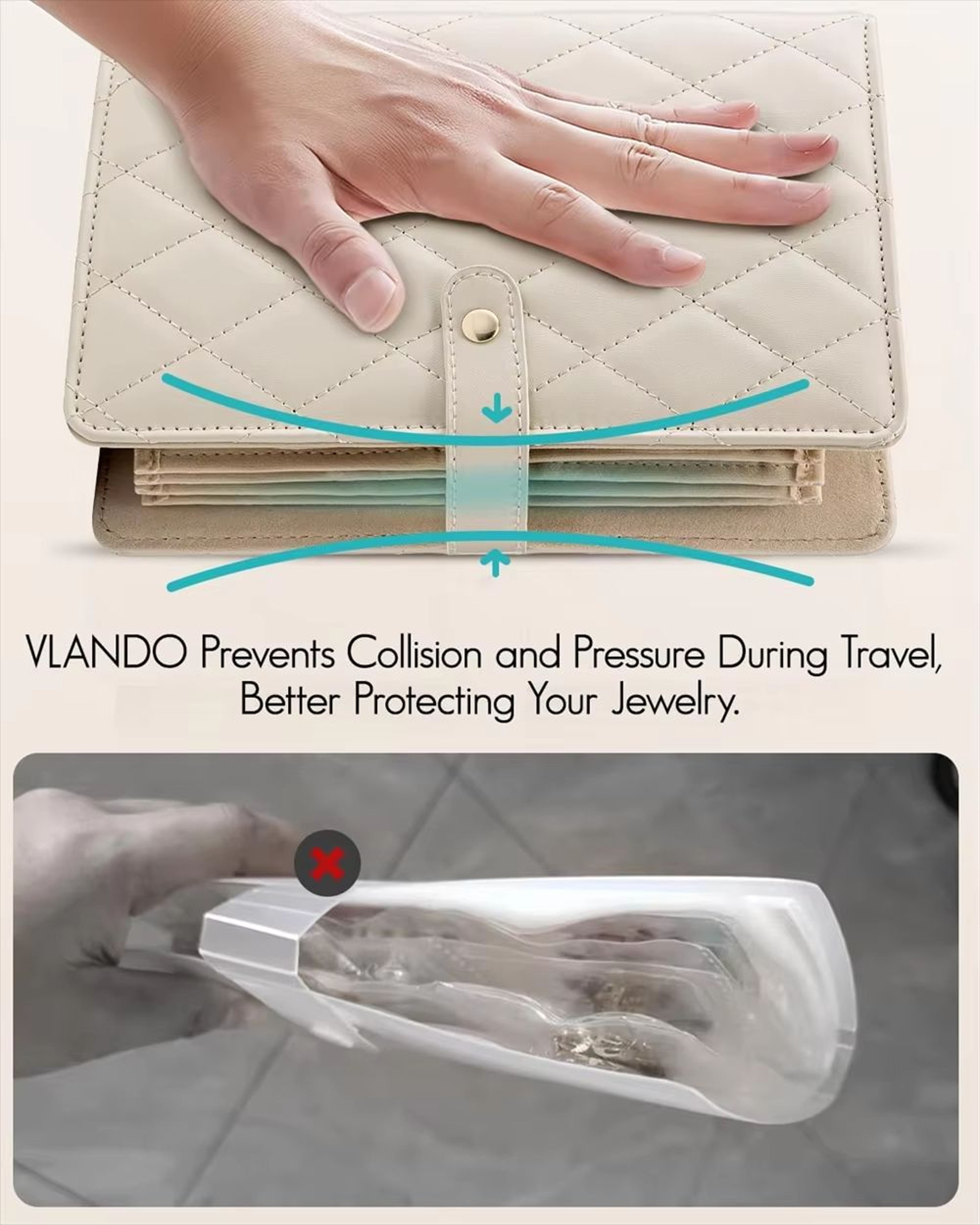 Travel Jewelry Organizer Book Ring Binder Jewelry Storage With Clear Zipper Pouches 3