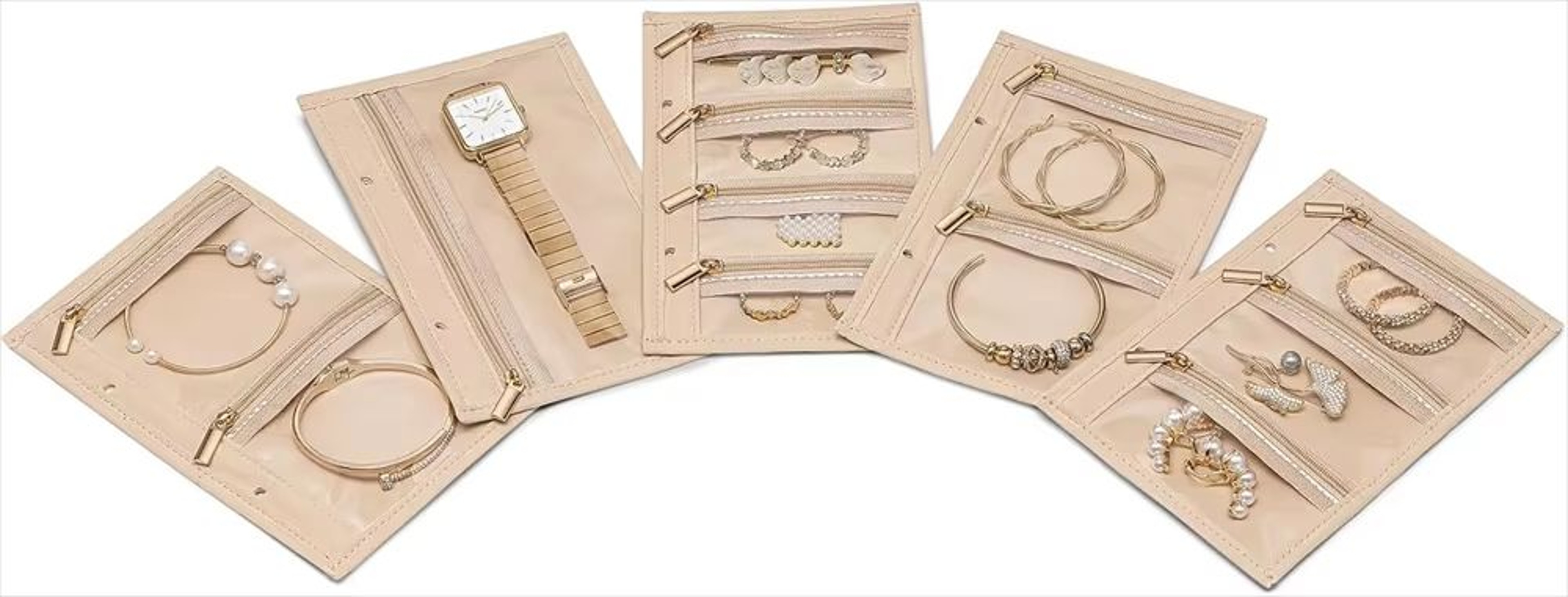 Travel Jewelry Organizer Book Ring Binder Jewelry Storage With Clear Zipper Pouches 6