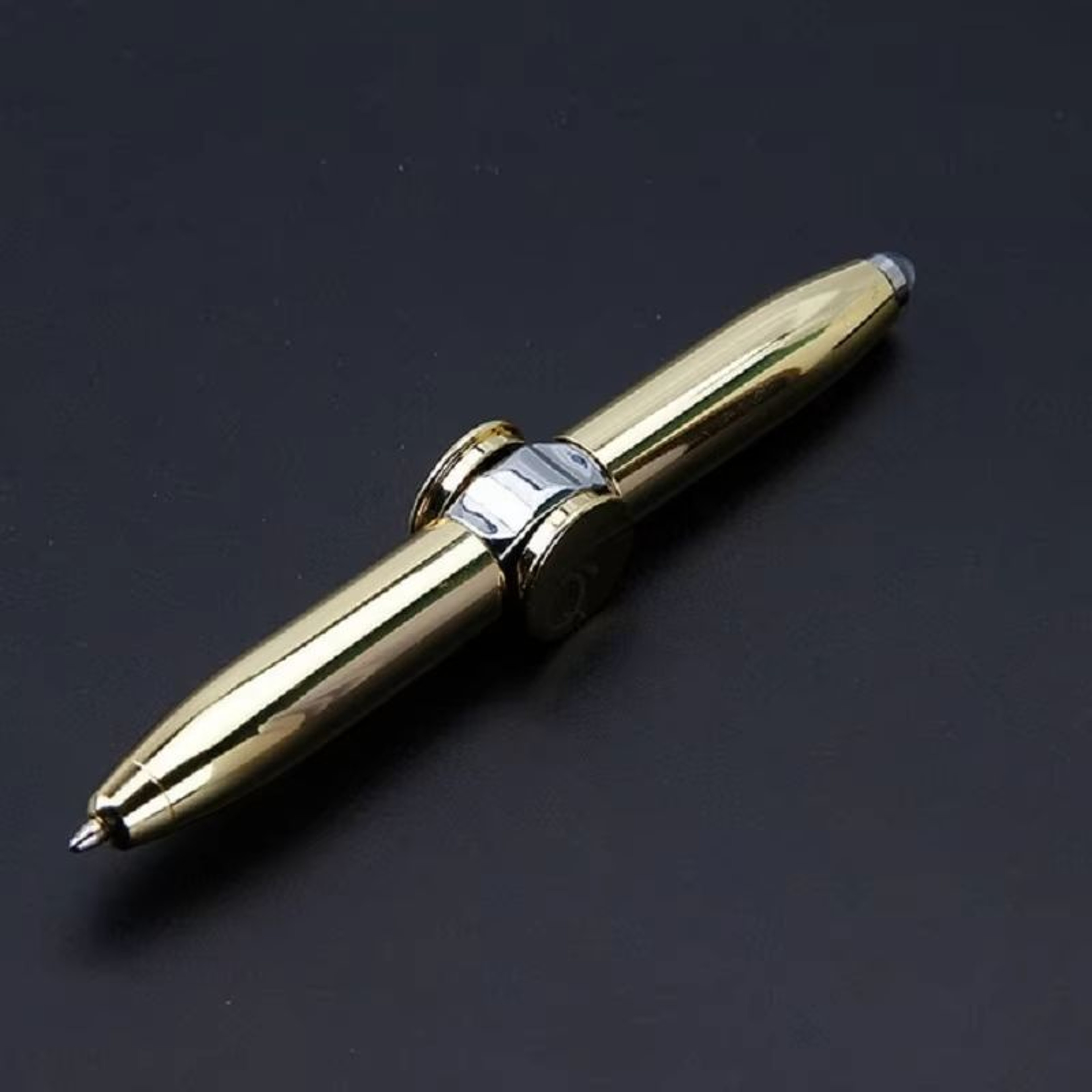 LED Spinning Gyro Metal Ballpoint Pen With Decompression Fidget  Writing Function 8