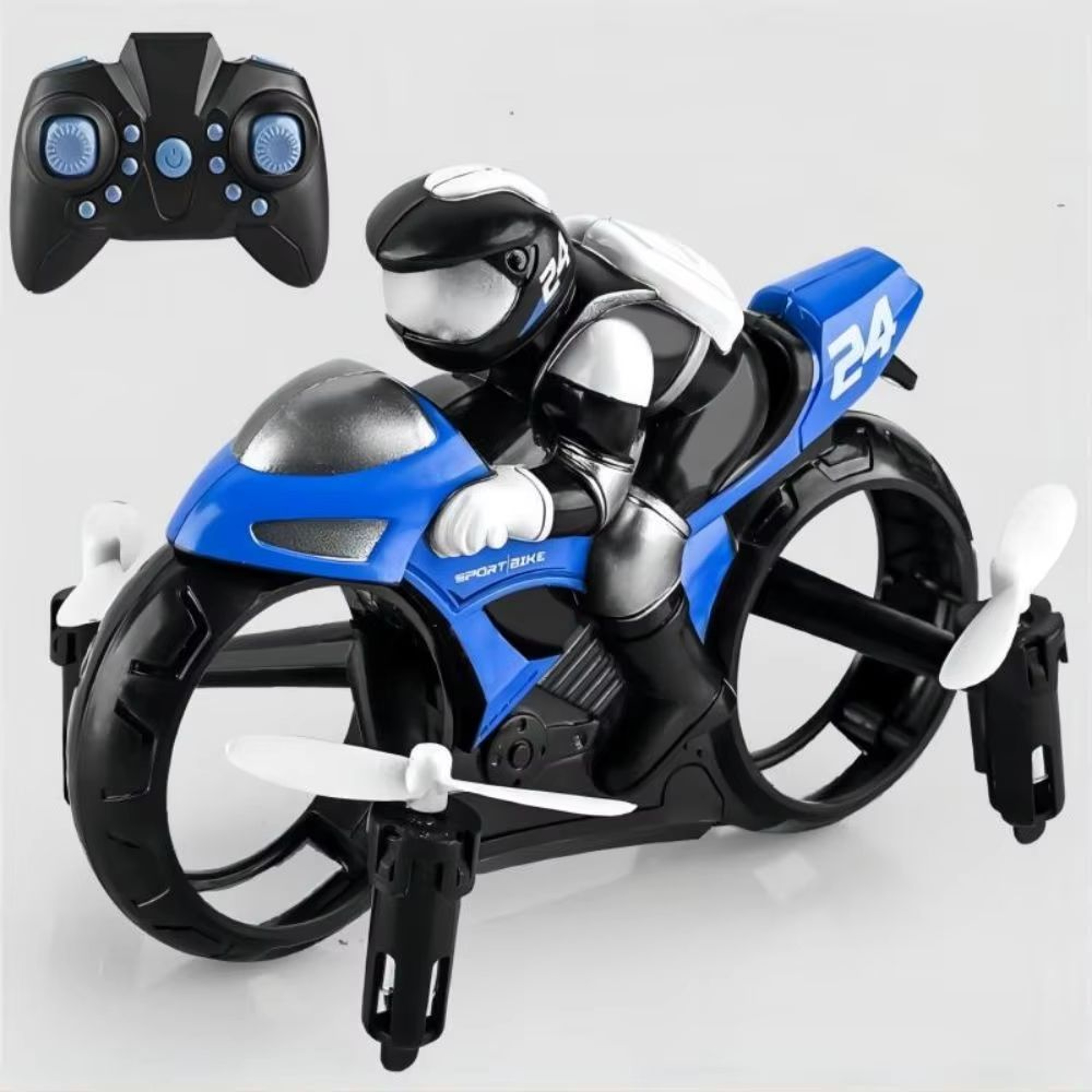 SkyRider DualMode RC Motorcycle And Remote Control Stunt Drone 7