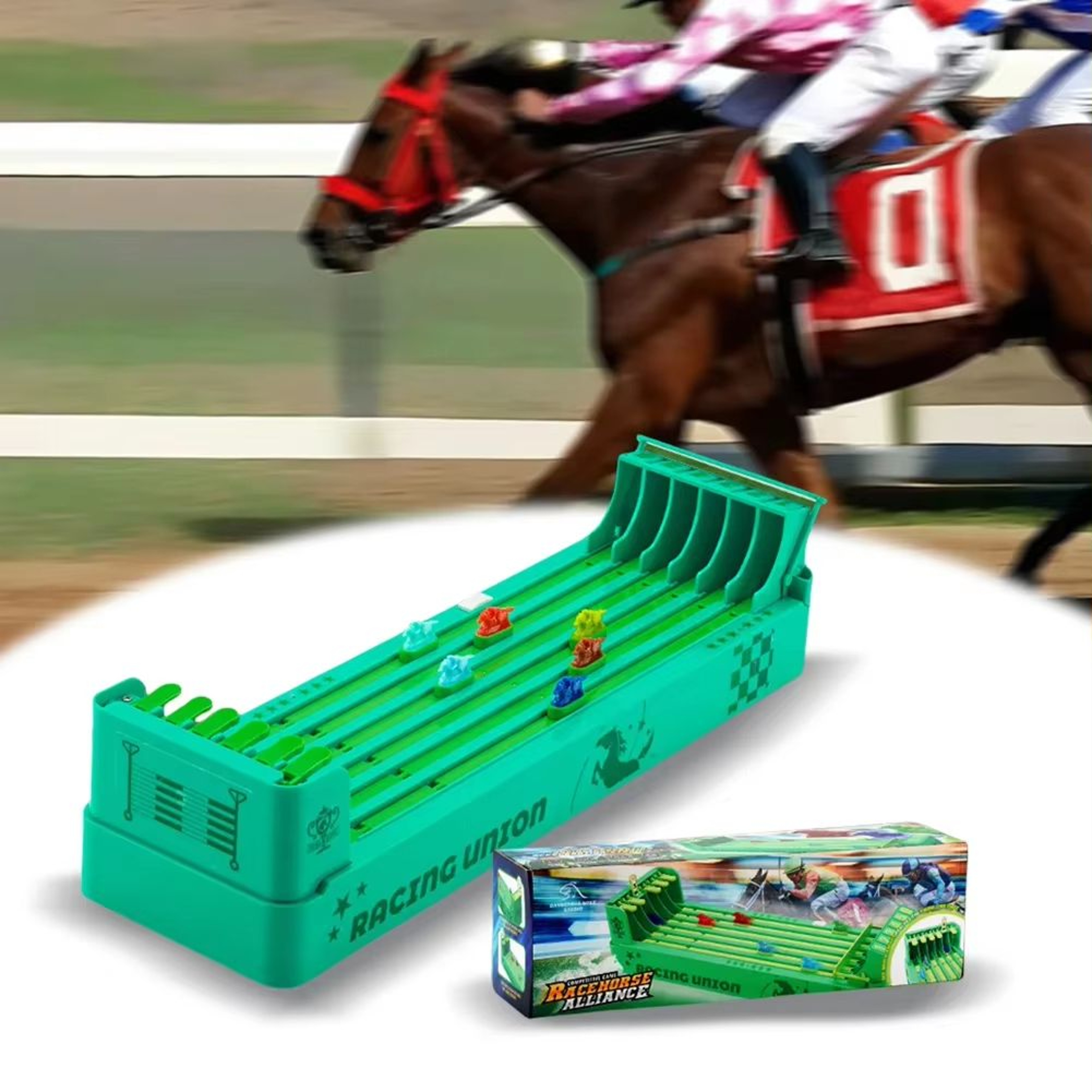 Derby Dash Electronic Horse Racing Party Game BatteryPowered Interactive Tabletop Toy 0
