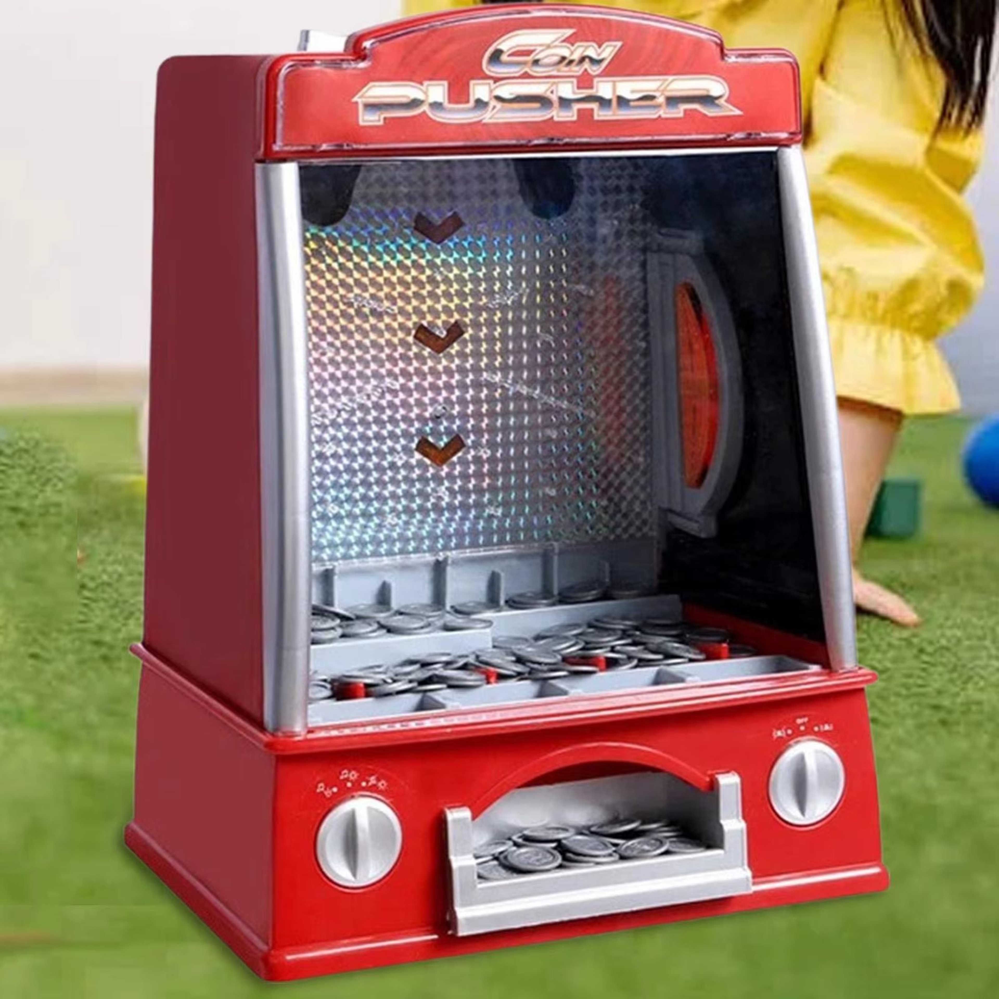 Electronic Arcade Game Machine With 150 Tokens Music Lights Tabletop Game 0