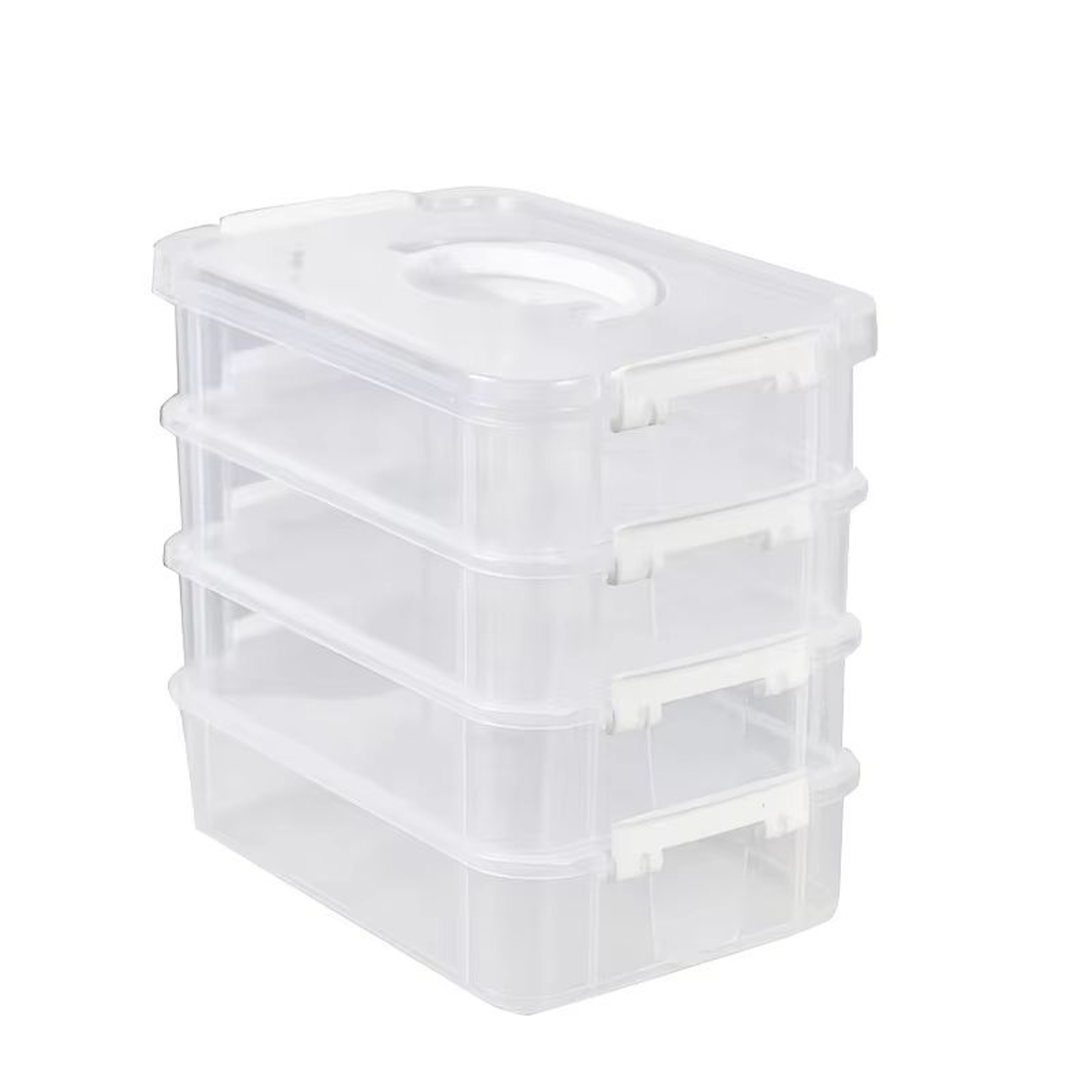 Extra Large 4 Tier Stackable Storage Box With Lid Clear Organizer For Toys And Building Blocks 7