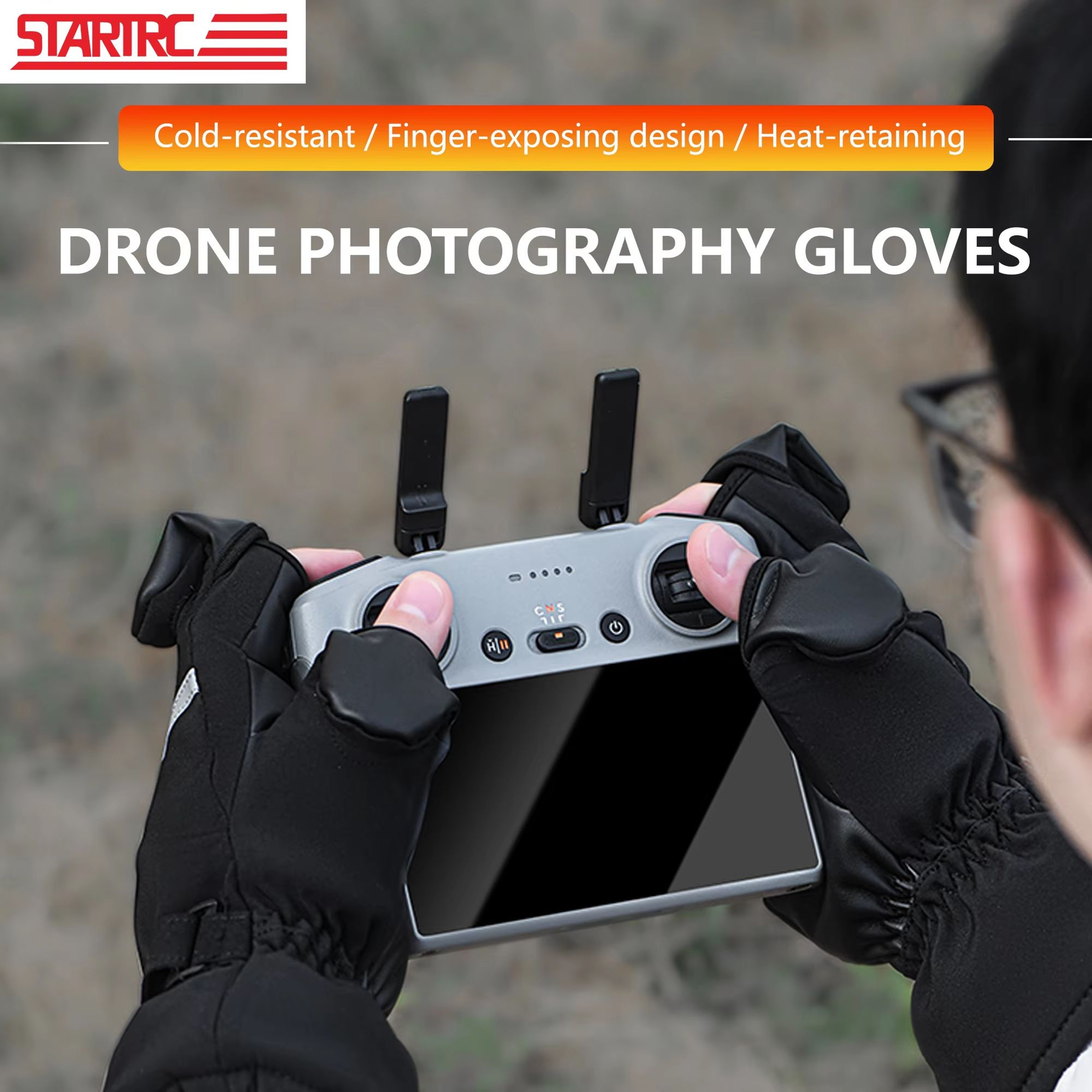 STARTRC Universal Winter Drone Flight Gloves V2  Warm Pilot Gloves For DJI Controllers 1