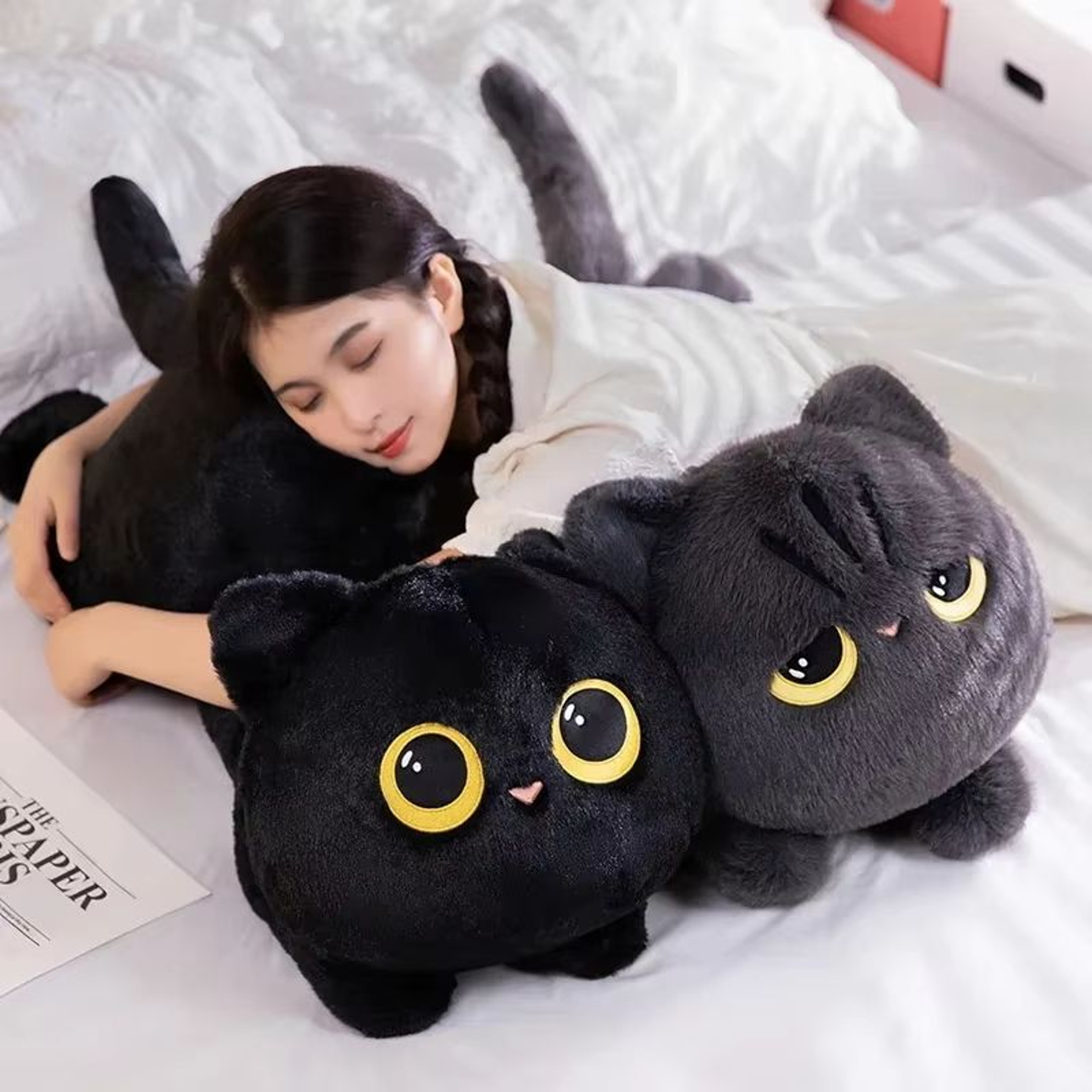 20in Black Cat Plush Pillow Cute Stuffed Animal Cushion For Kids And Cat Lovers 1