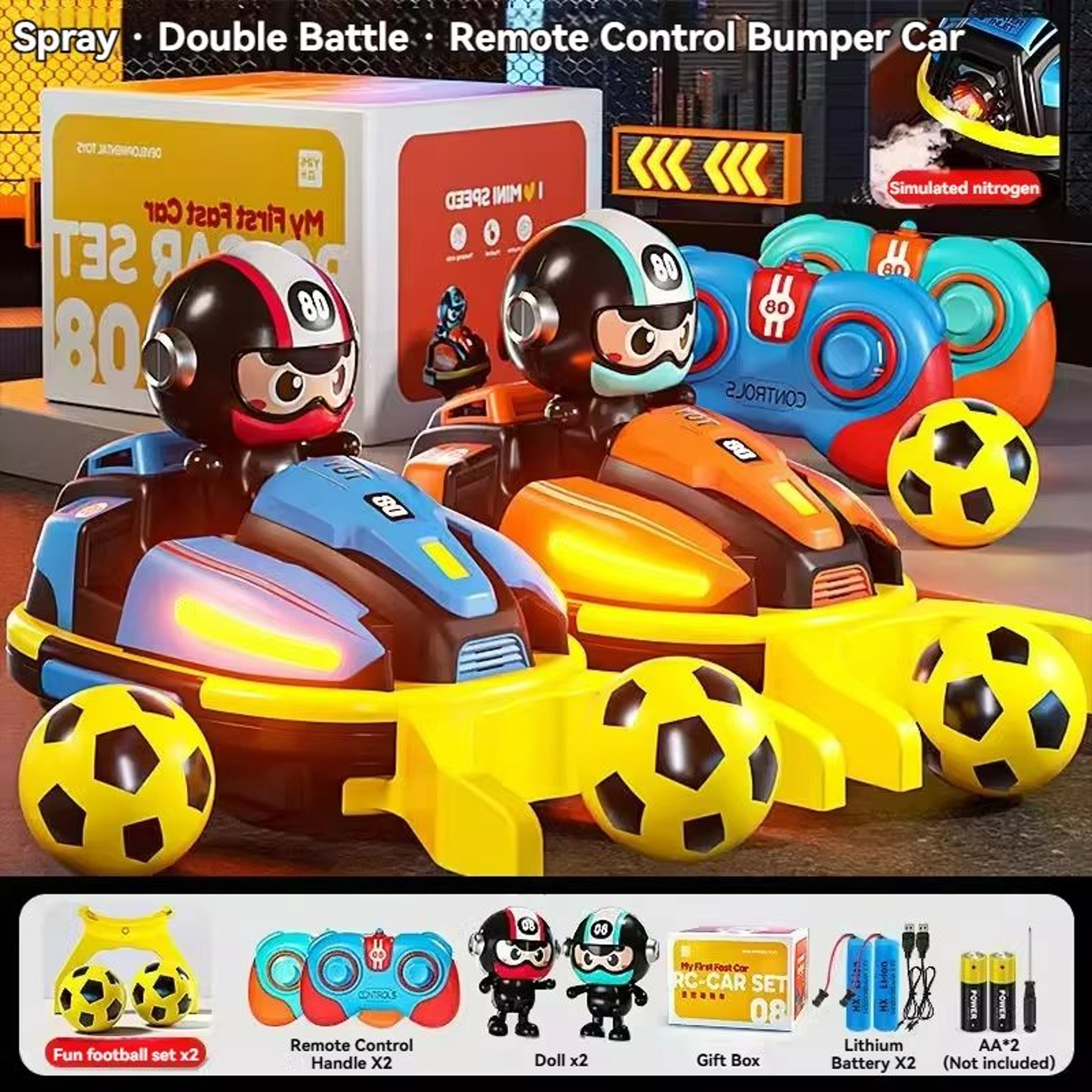 RC Battle Bumper Car Toy With Lights And Music For Kids 9