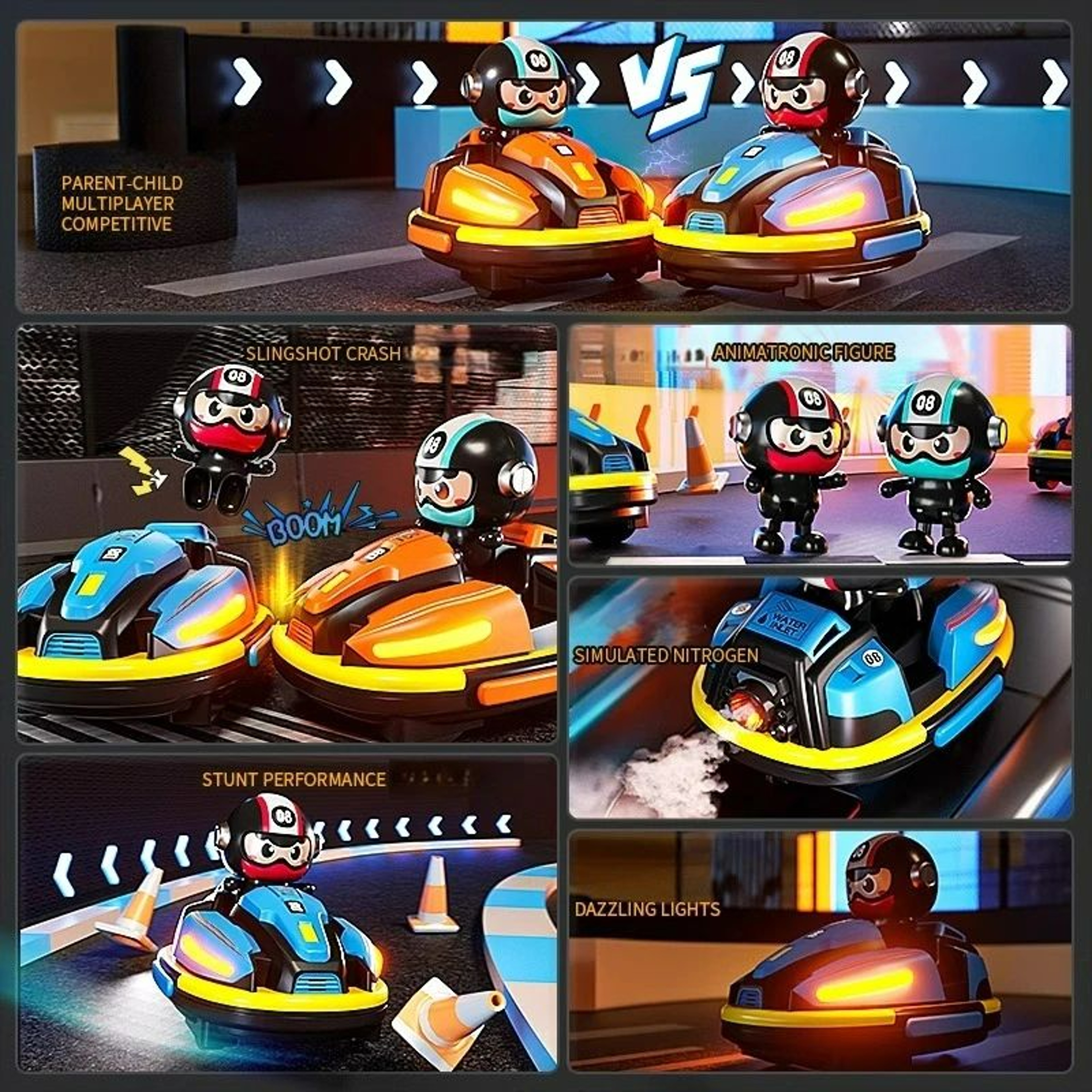 RC Battle Bumper Car Toy With Lights And Music For Kids 3