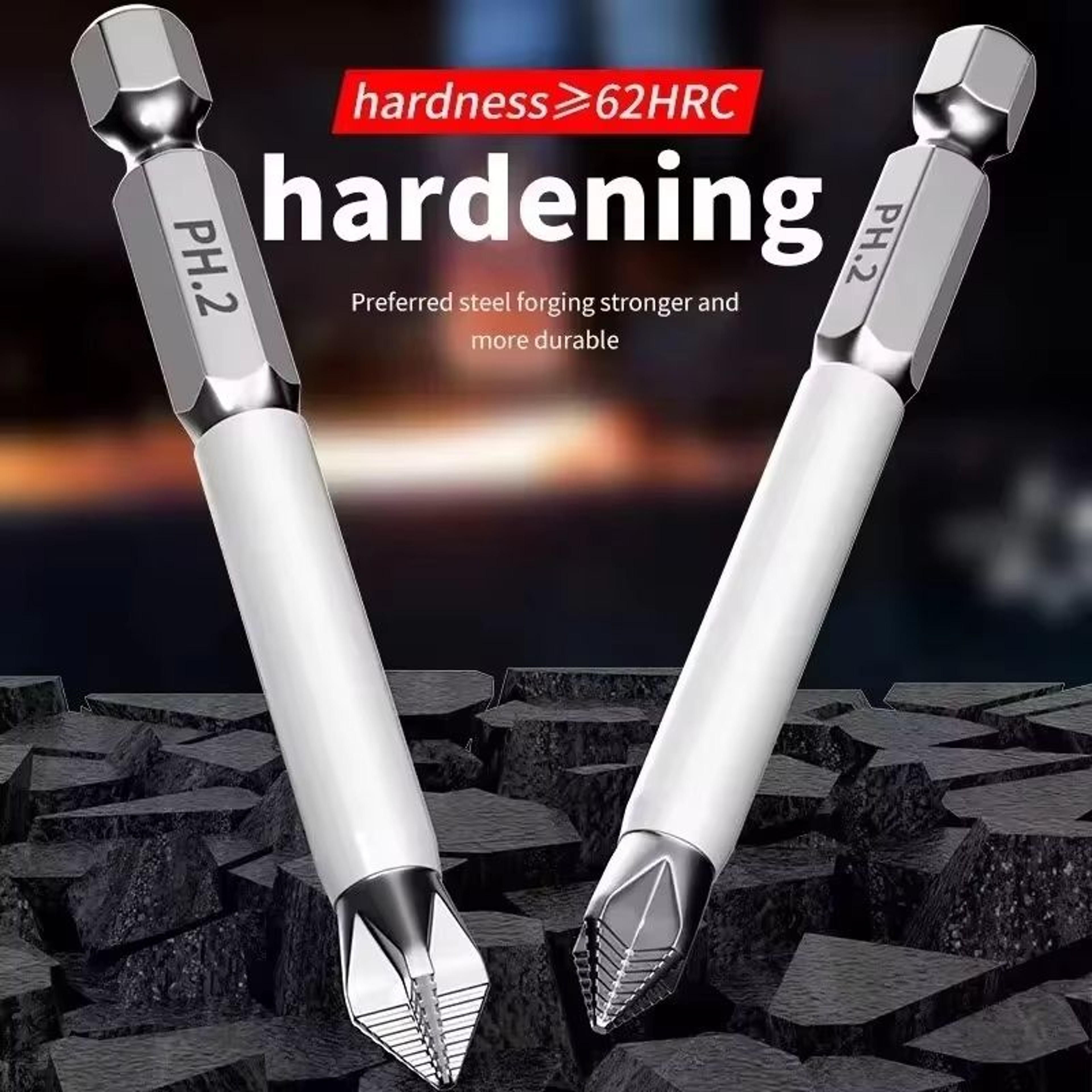 6PCS Magnetic Cross Screwdriver Bit Set With Extended Hex Shank For Electric Drills And Drivers 4