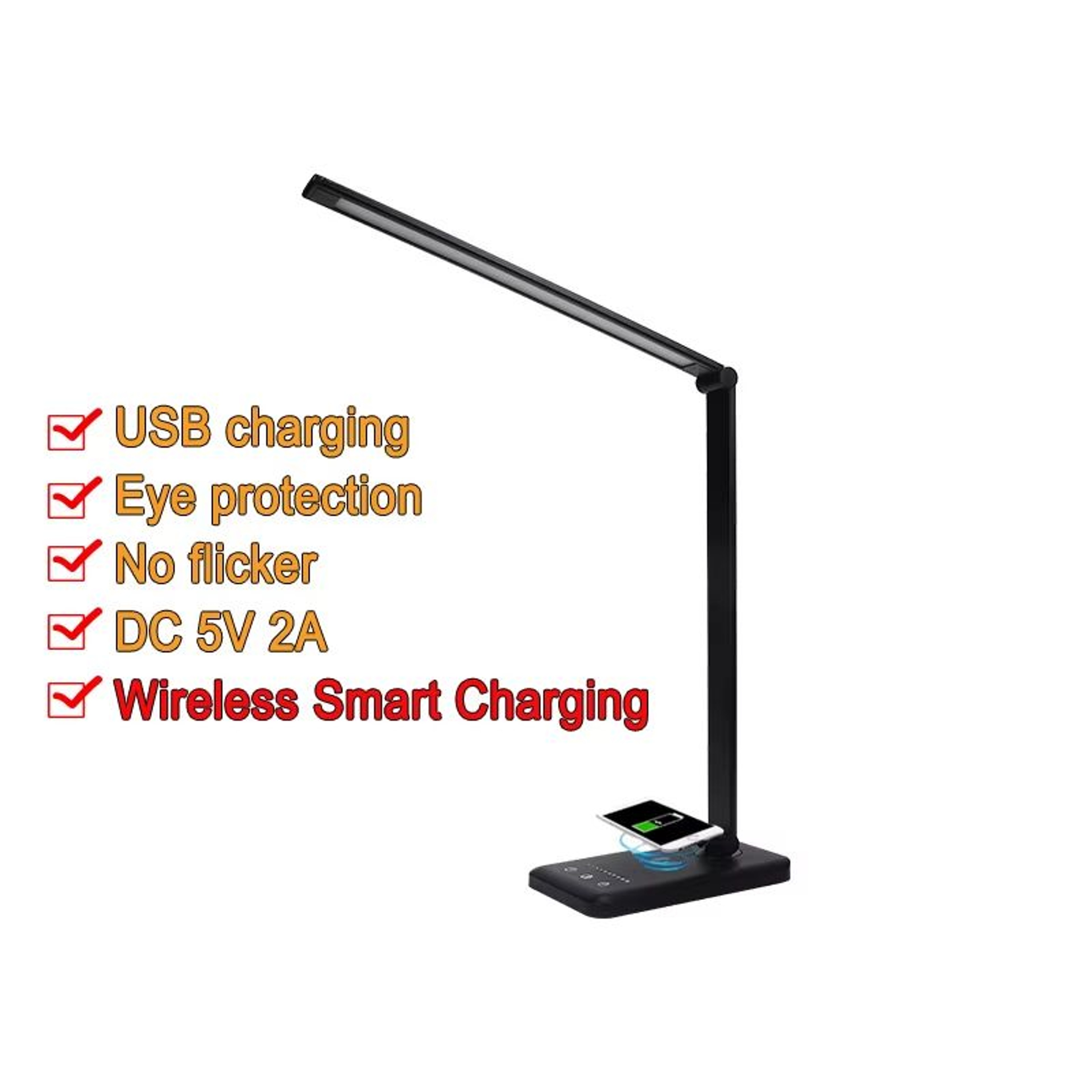 Portable Foldable USB Rechargeable LED Table Lamp  Smart Touch Battery Powered Light For Bedroom Of 6