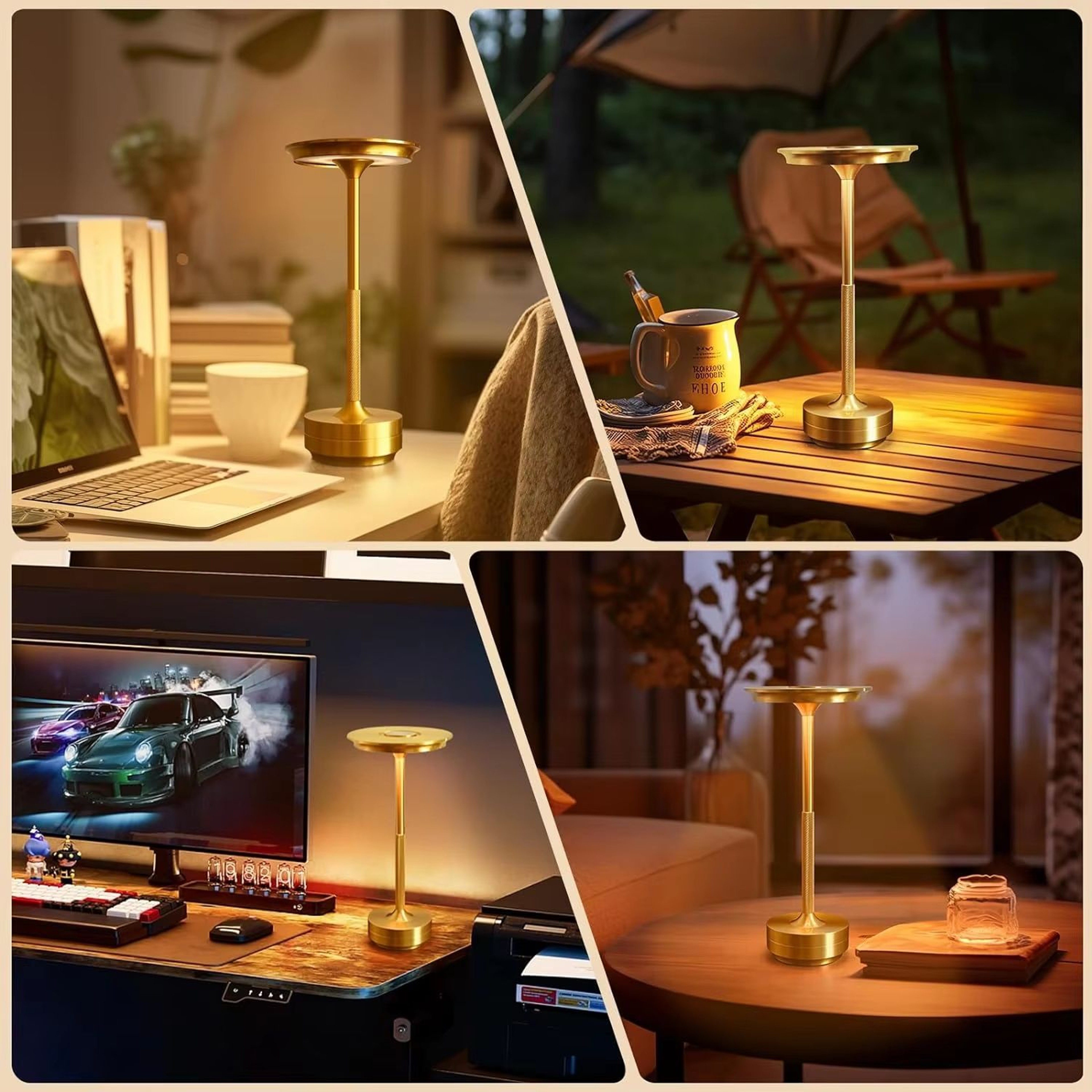 Portable Wireless USB Charging LED Desk Lamp  Touch Dimming Ambient Table Light For Home Bar Restau 5