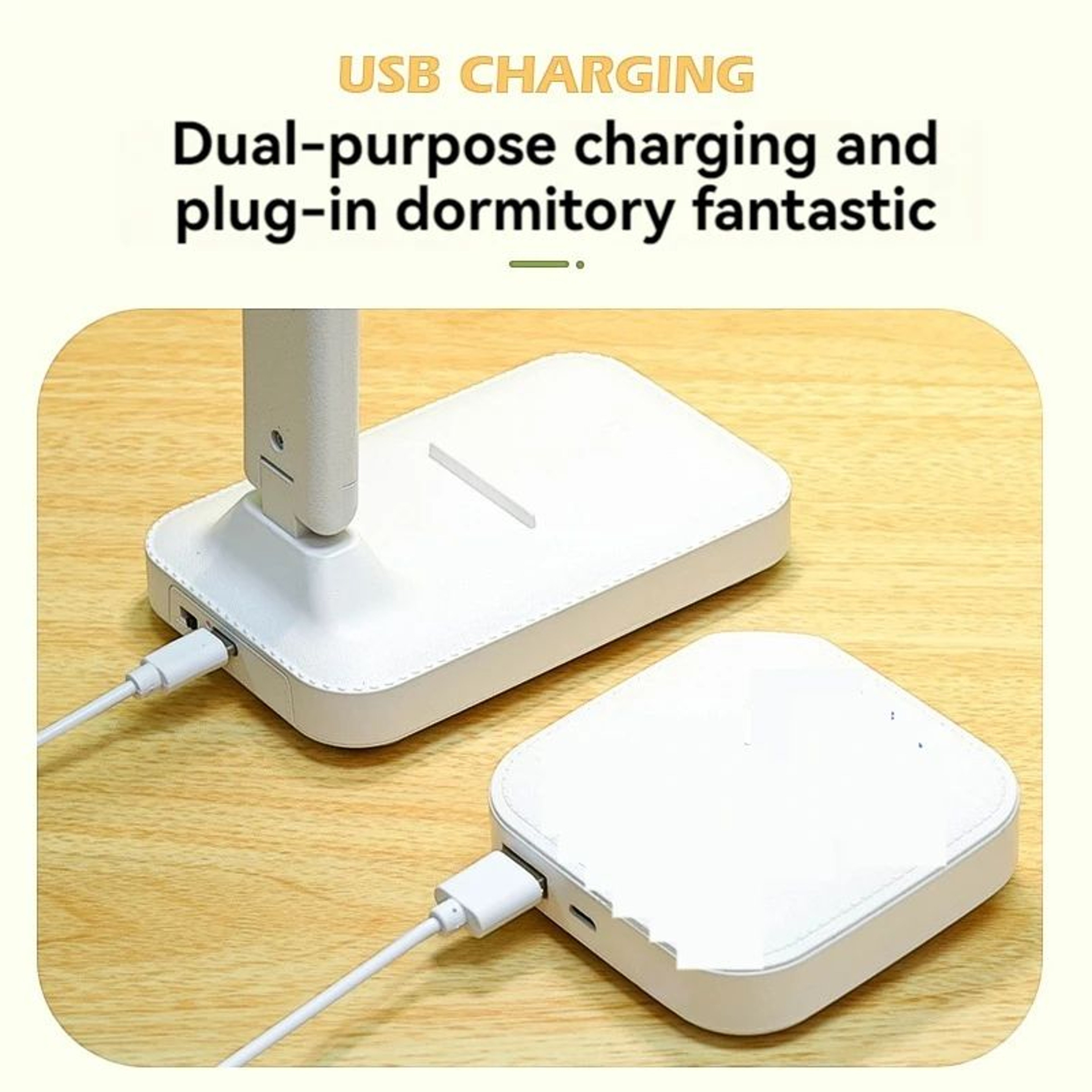 Foldable Dual Head LED Desk Lamp With USB Rechargeable Battery  Dimmable Reading  Night Light For B 4