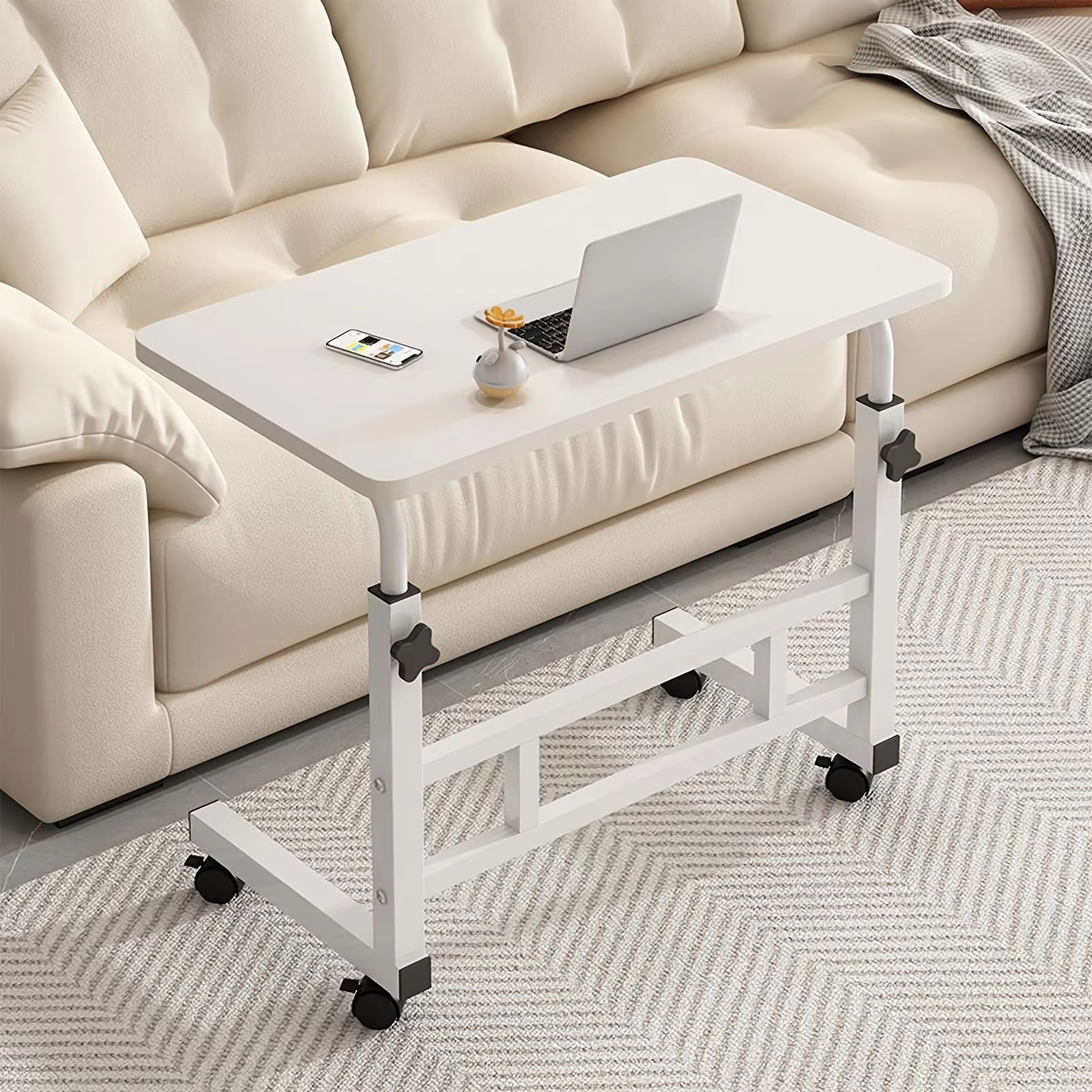 Adjustable Height Mobile Standing Computer Desk  Rolling SitStand Workstation For Home Office And S 0