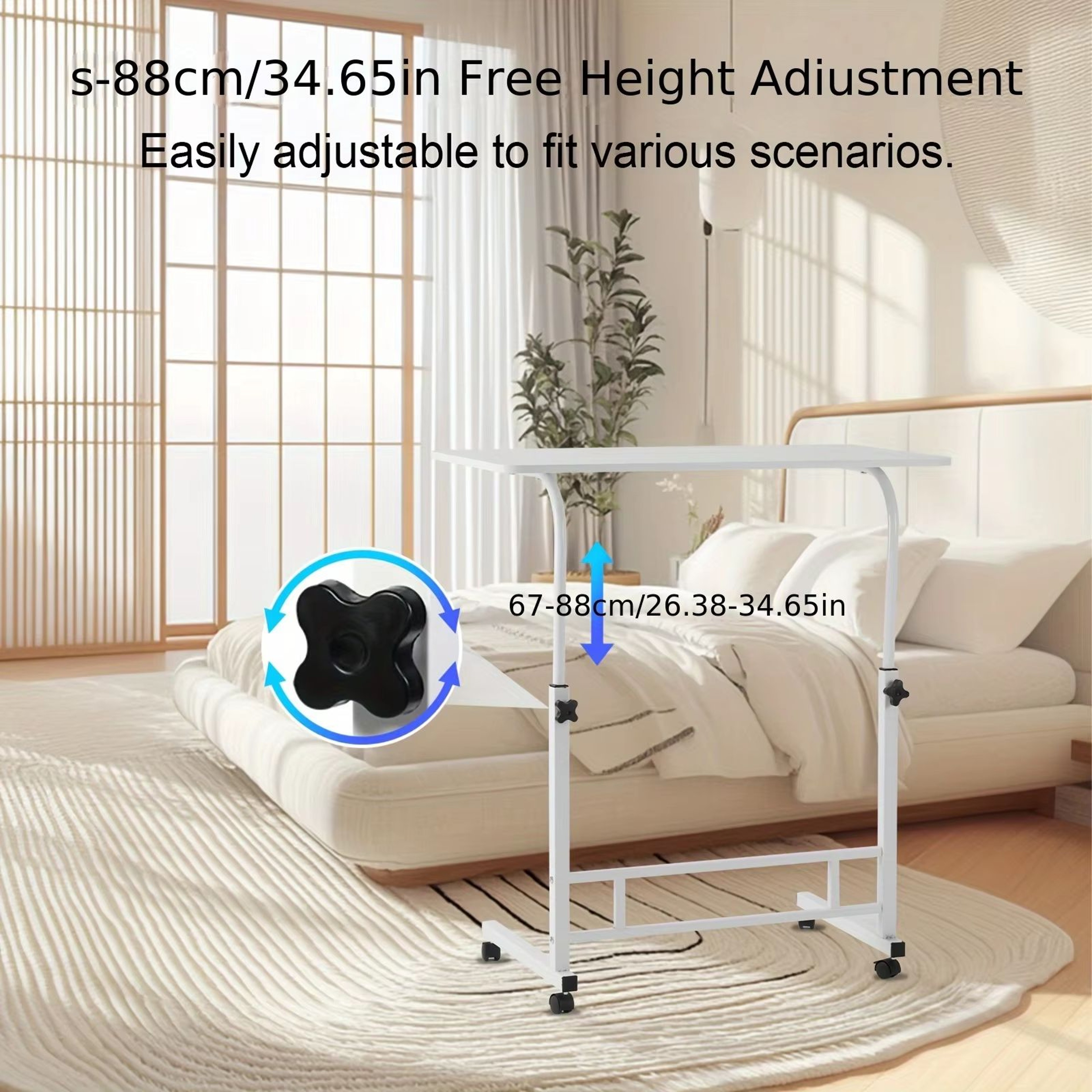 Adjustable Height Mobile Standing Computer Desk  Rolling SitStand Workstation For Home Office And S 1