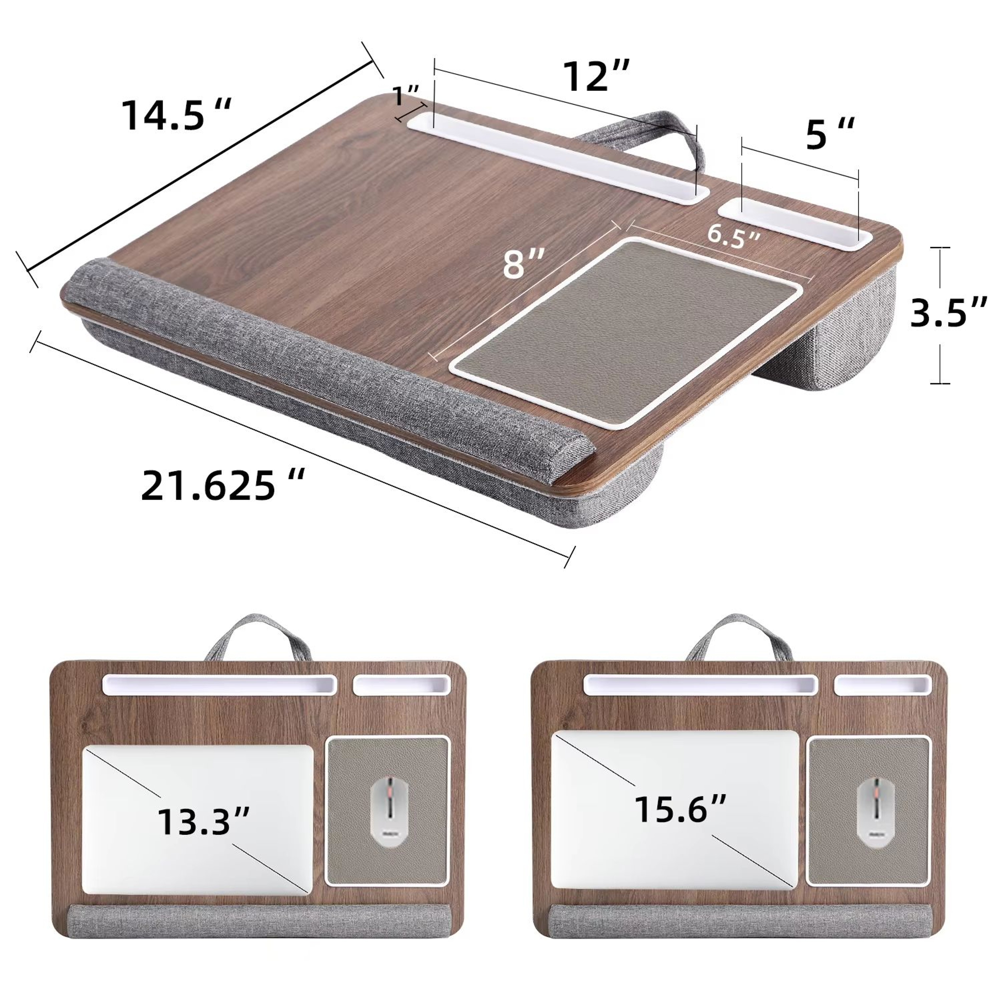 Portable Multi Purpose Laptop Desk Table With Double Groove Anti Slip Bar  Embedded Mouse Pad 6