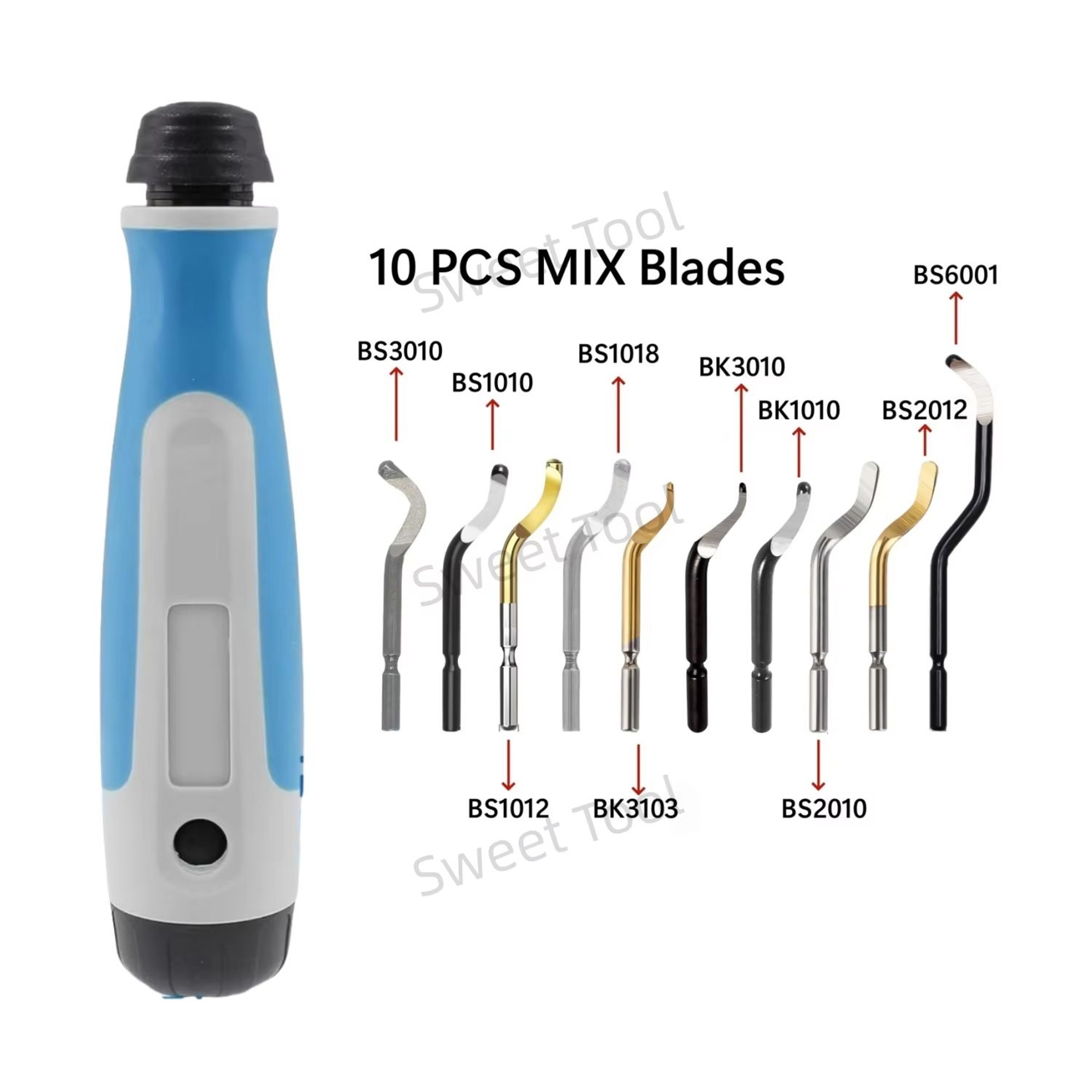 Deburring Tool Kit With NG1000 Handle And 10 Rotary Blades For Metal Plastic Finishing 0