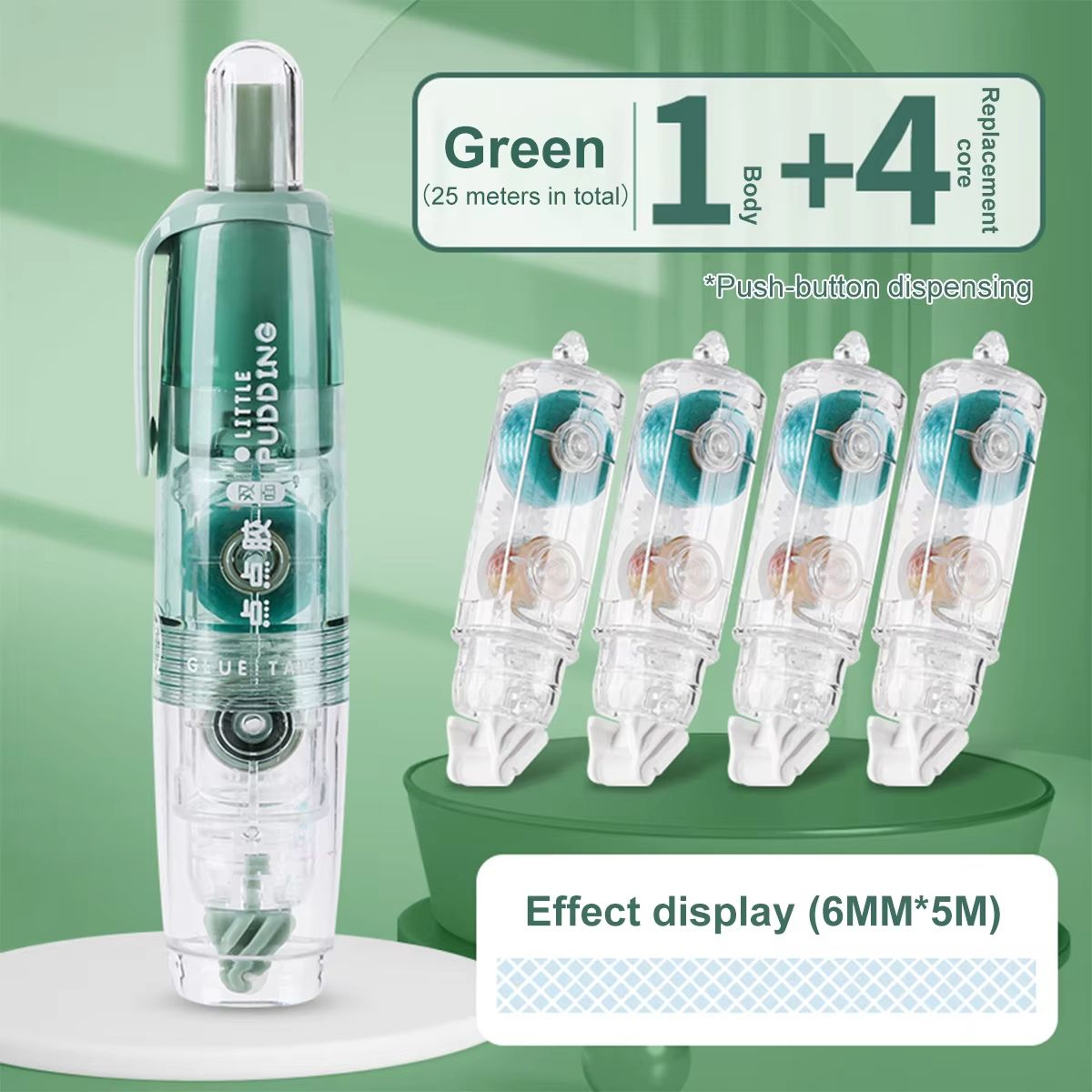 MultiPack Transparent Dot Glue Tape Set With Replaceable DoubleSided Refills 10