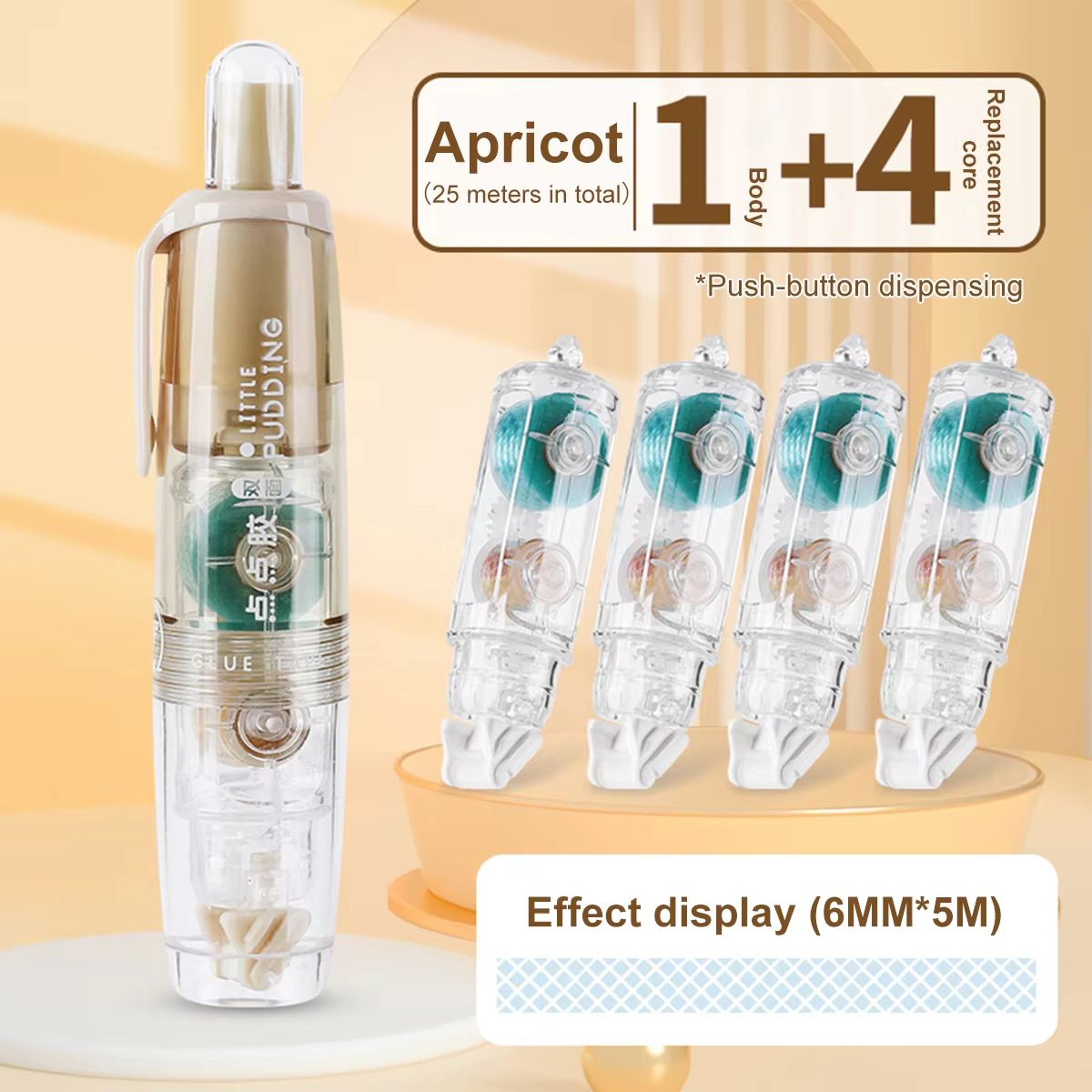 MultiPack Transparent Dot Glue Tape Set With Replaceable DoubleSided Refills 12