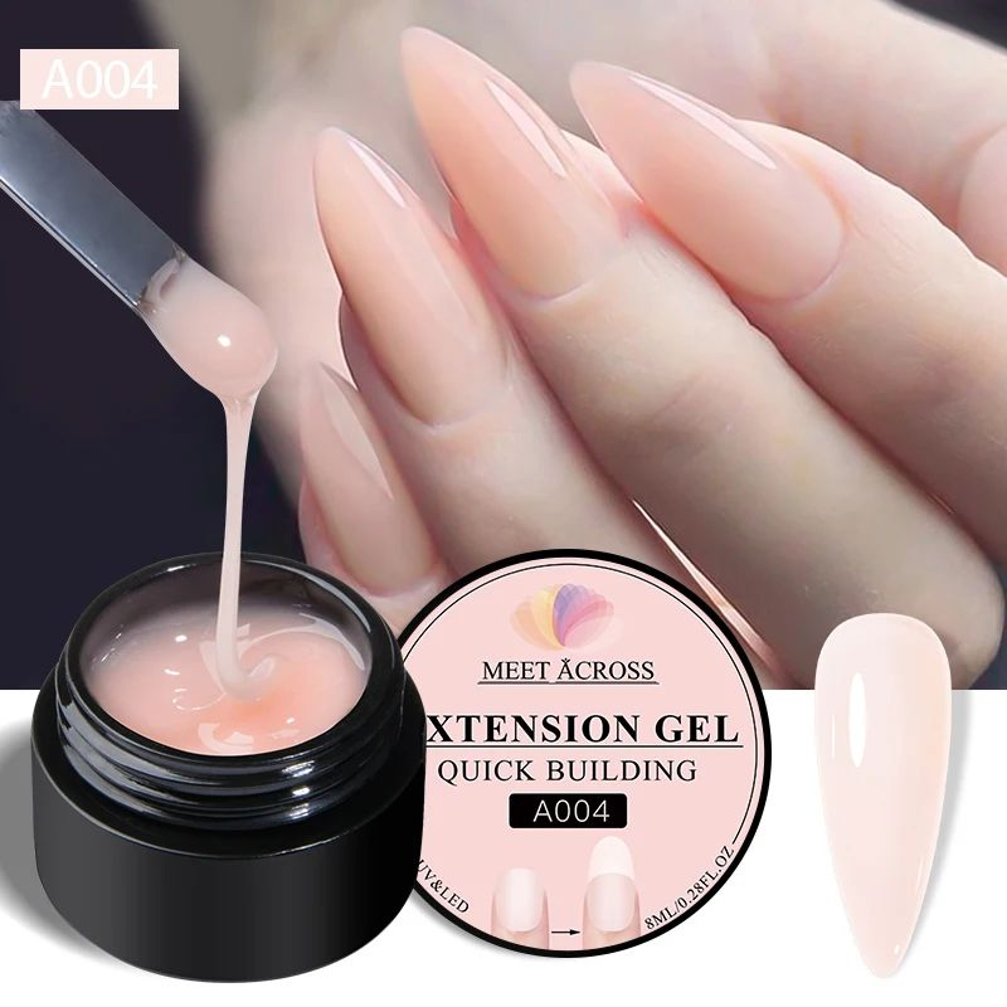 MEET ACROSS Milk White Quick Extension Gel Nail Polish 8 Ml 1