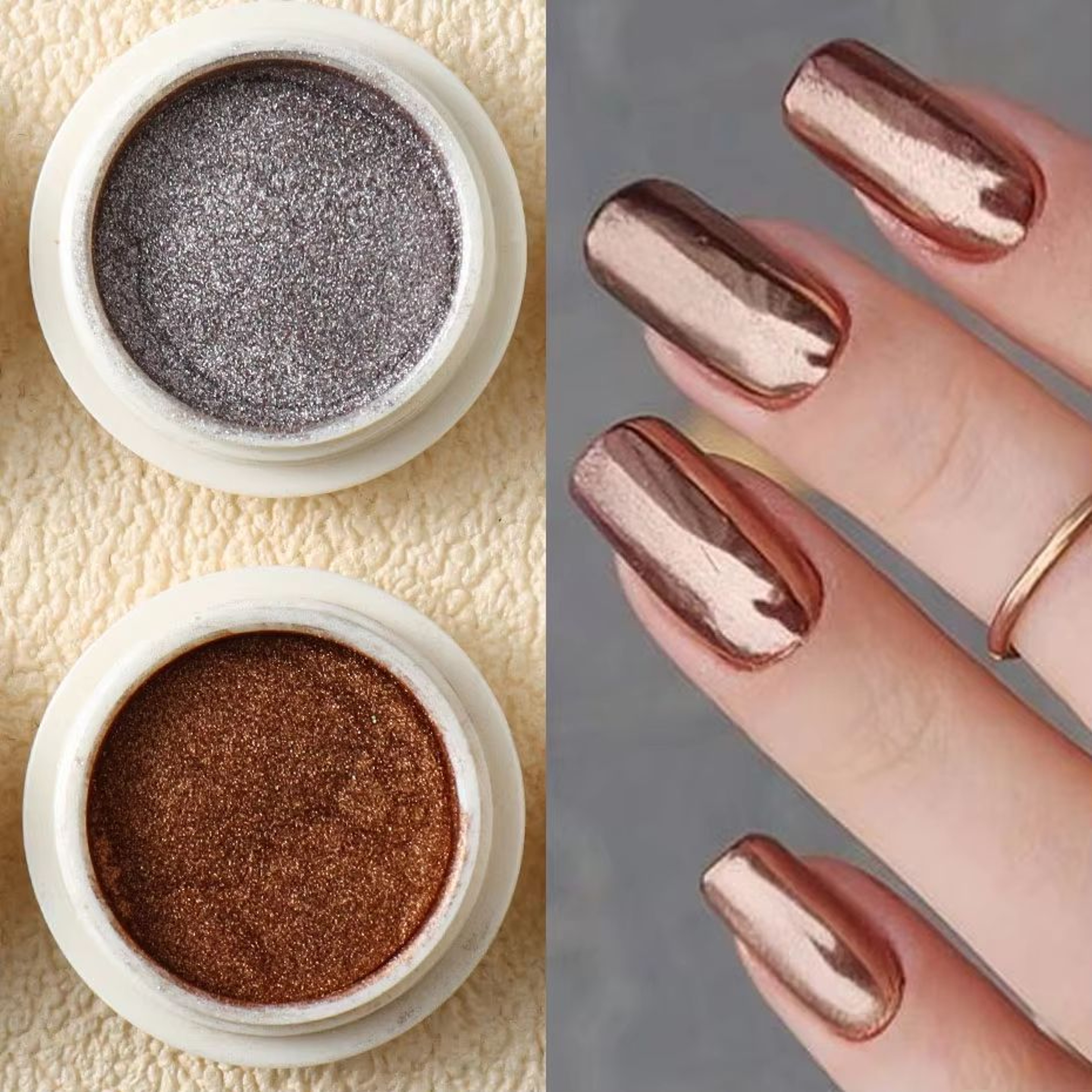 6Piece Metallic Mirror Nail Art Dust Set With Chrome Glitter Pigments 3