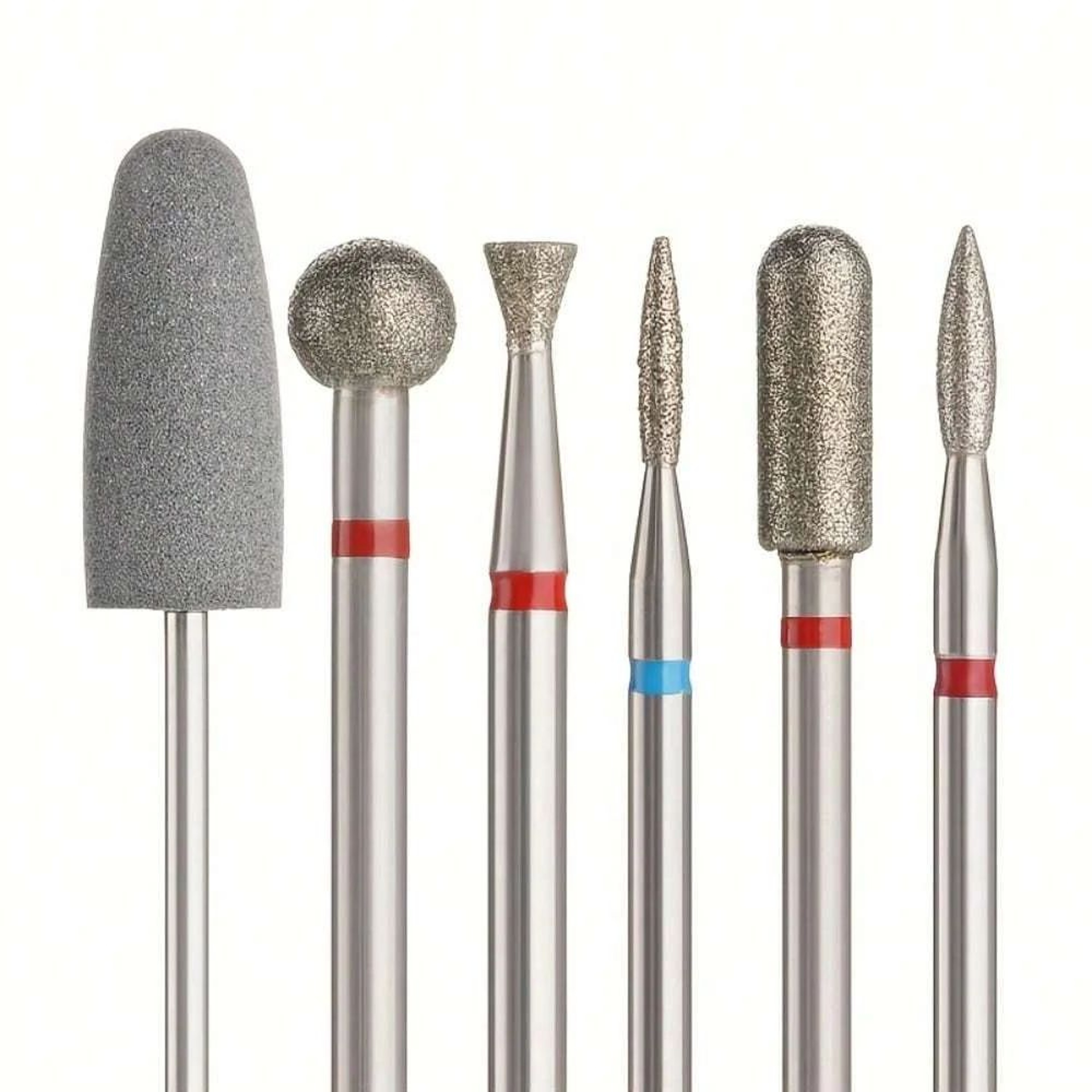 ProGlam 6Piece Diamond Nail Drill Bit Set  Electric Manicure Files  Cuticle Polishing Heads 0