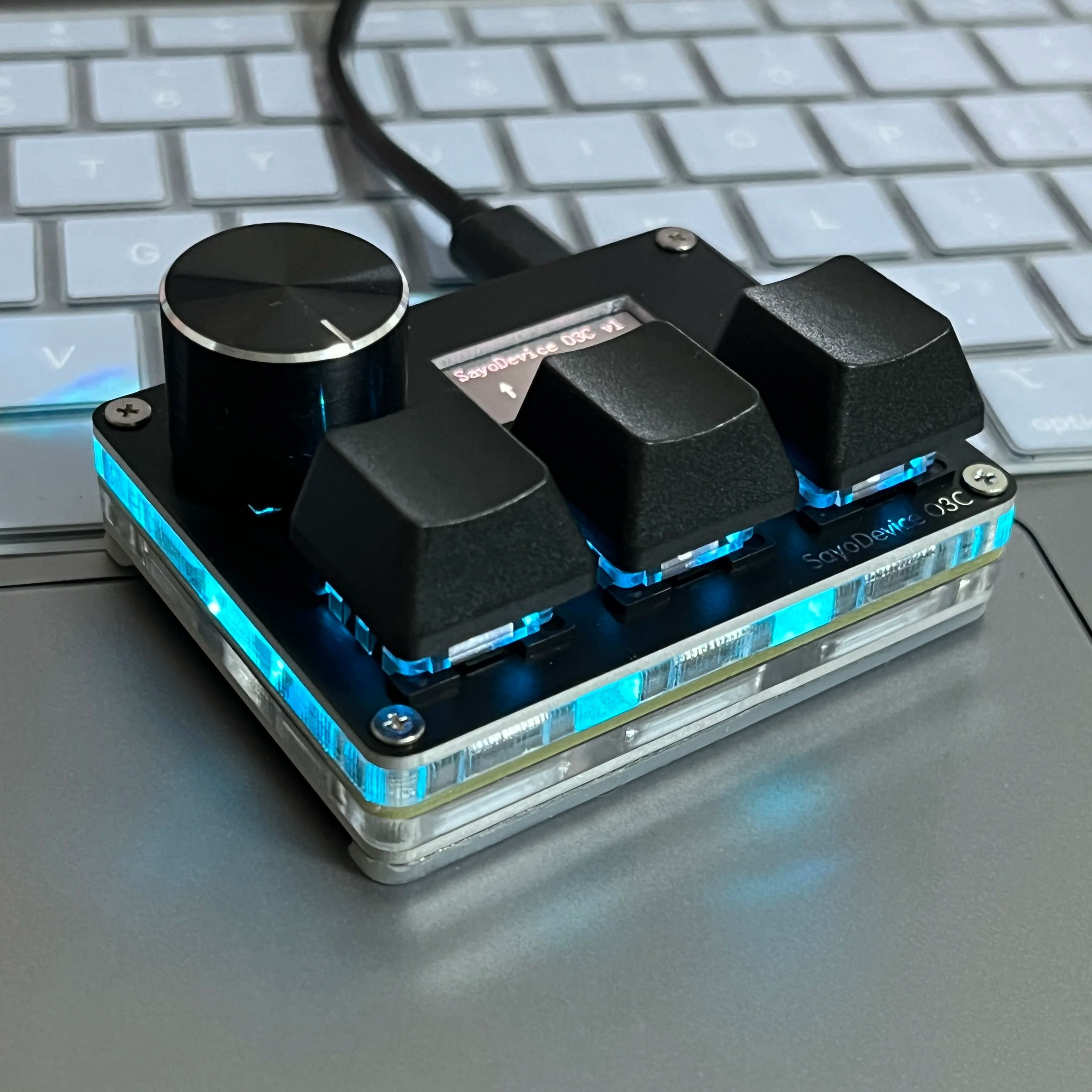 O3C SayoDevice Rapid Trigger Hall Effect OSU Keypad 3 Key Magnetic Switch Macro Pad With Knob And S 0