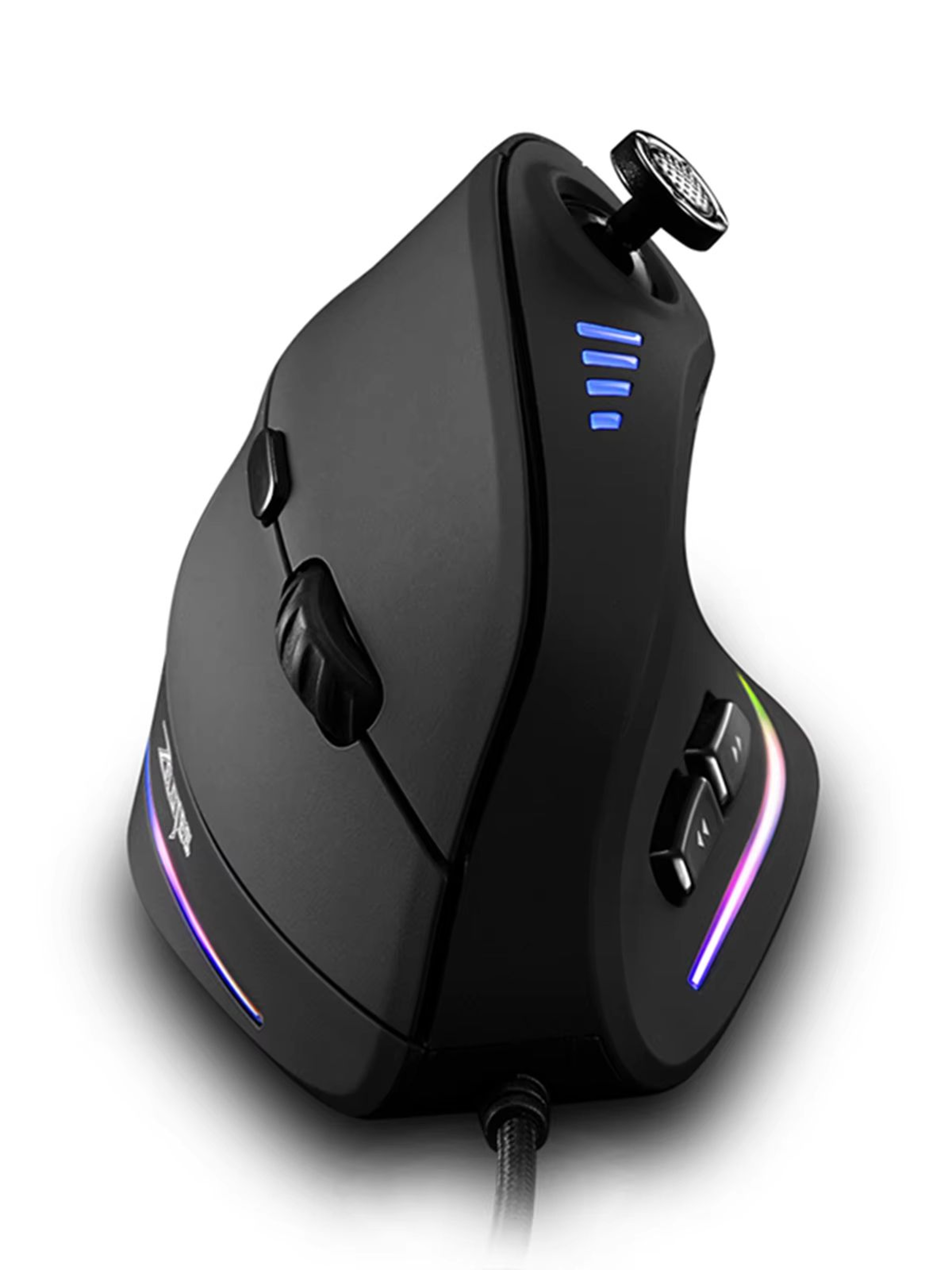 ZELOTES C18 Ergonomic Vertical Mouse 11 Programmable Buttons 10000 DPI RGB Wired Gaming Mouse 0