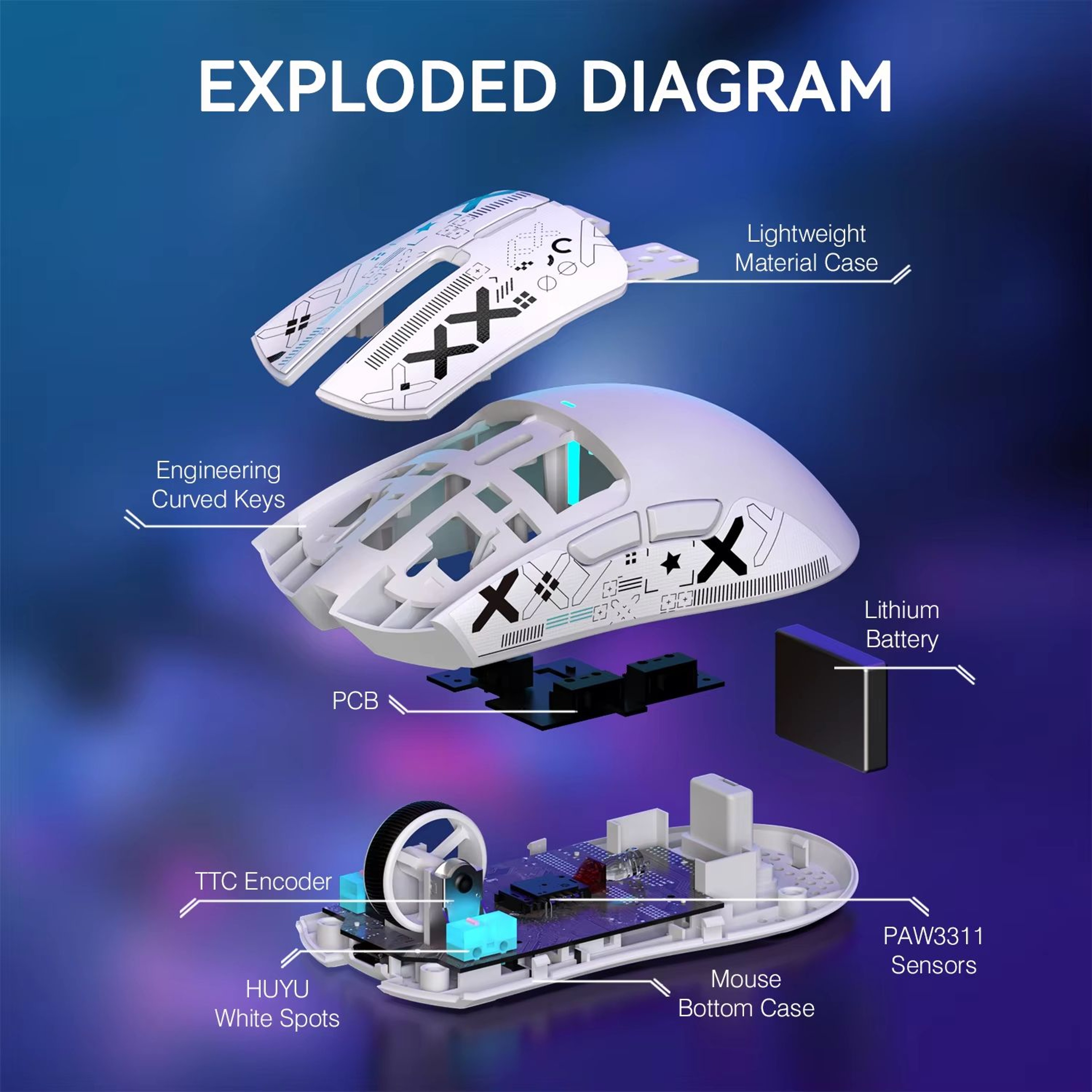 ATTACK SHARK X11 Tri Mode Wireless Gaming Mouse With Magnetic Charging Dock 22K DPI PAW3311 Sensor  5