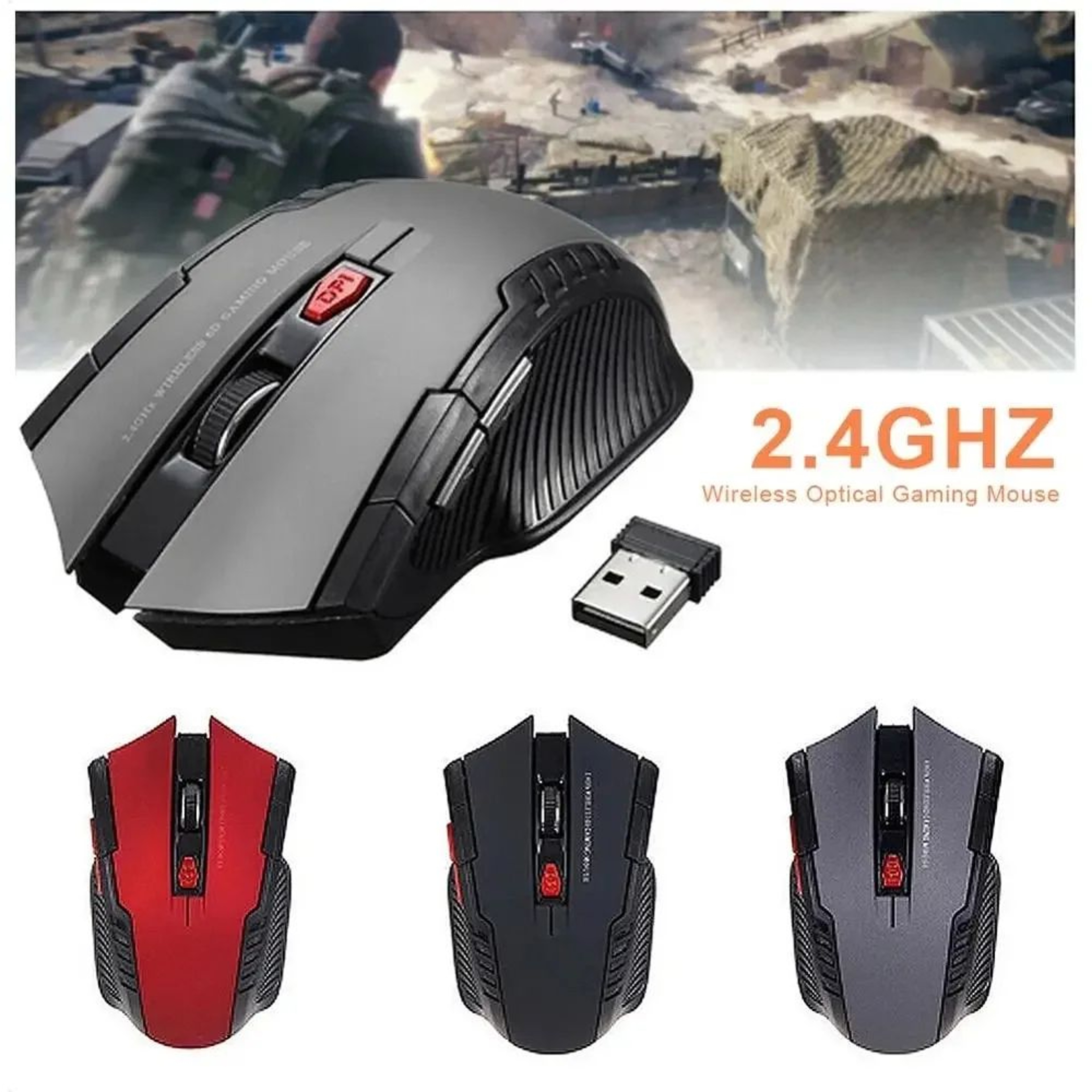 113 24GHz Wireless Optical Mouse 6 Button Portable USB Receiver Mouse For Laptop And Desktop 0
