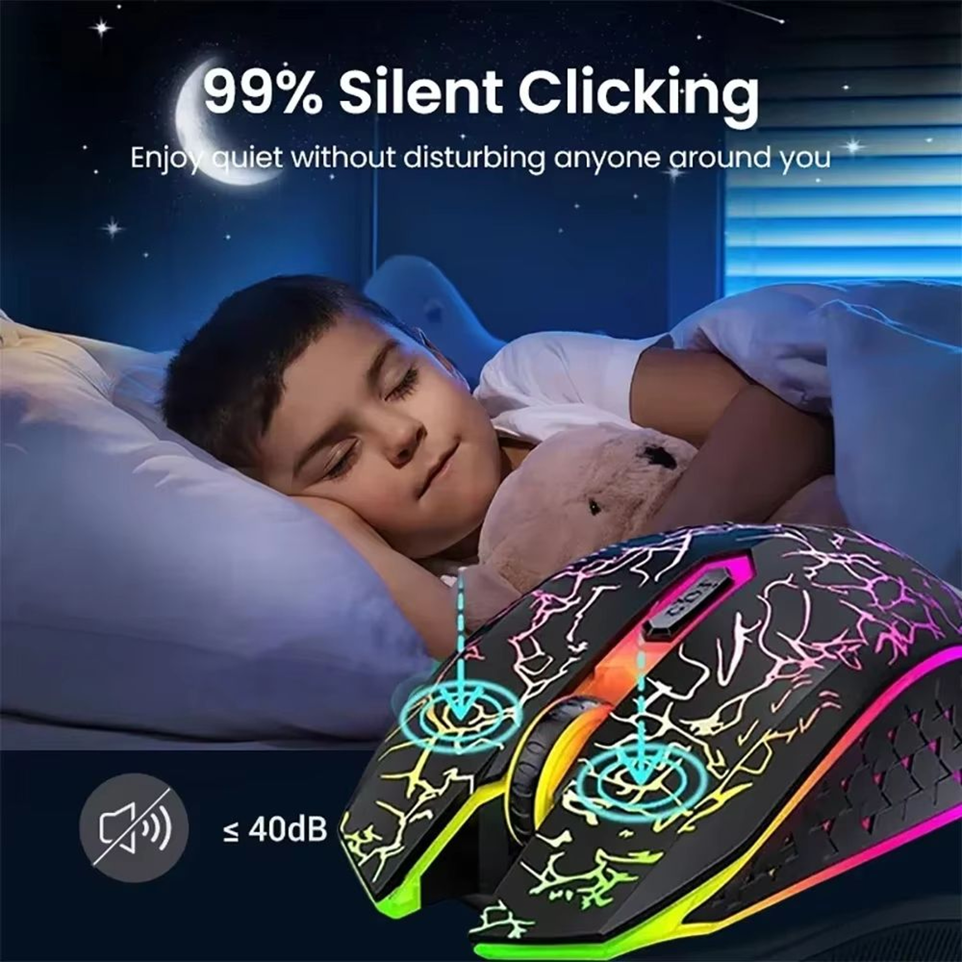 RGB Bluetooth 52 Wireless Gaming Mouse Dual Mode 24G Silent 6 Button Mouse For Laptop And PC 4