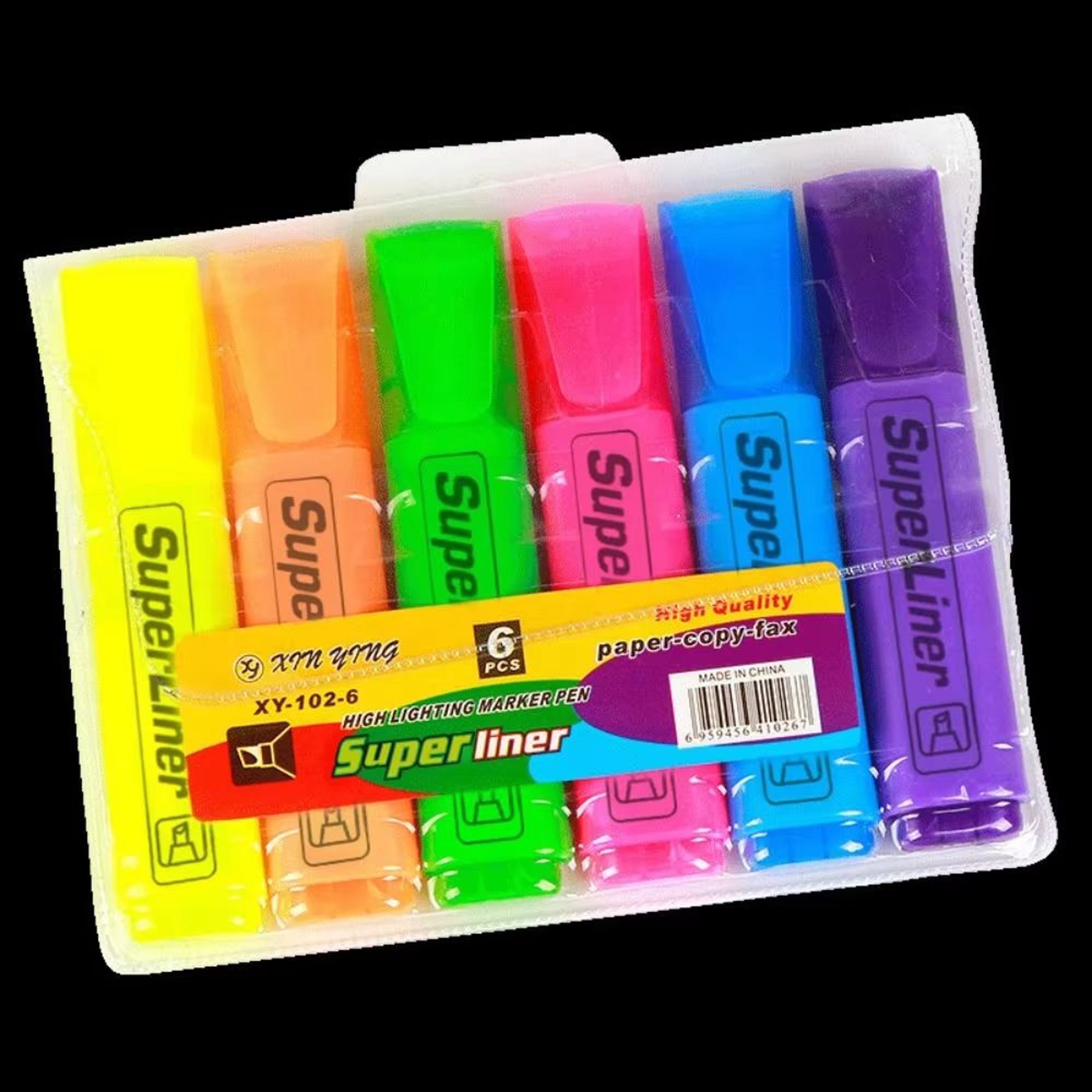 Colorful Fluorescent Highlighter Markers Oblique Tip Flat Shape Art Pens 4 Or 6 Colors 6
