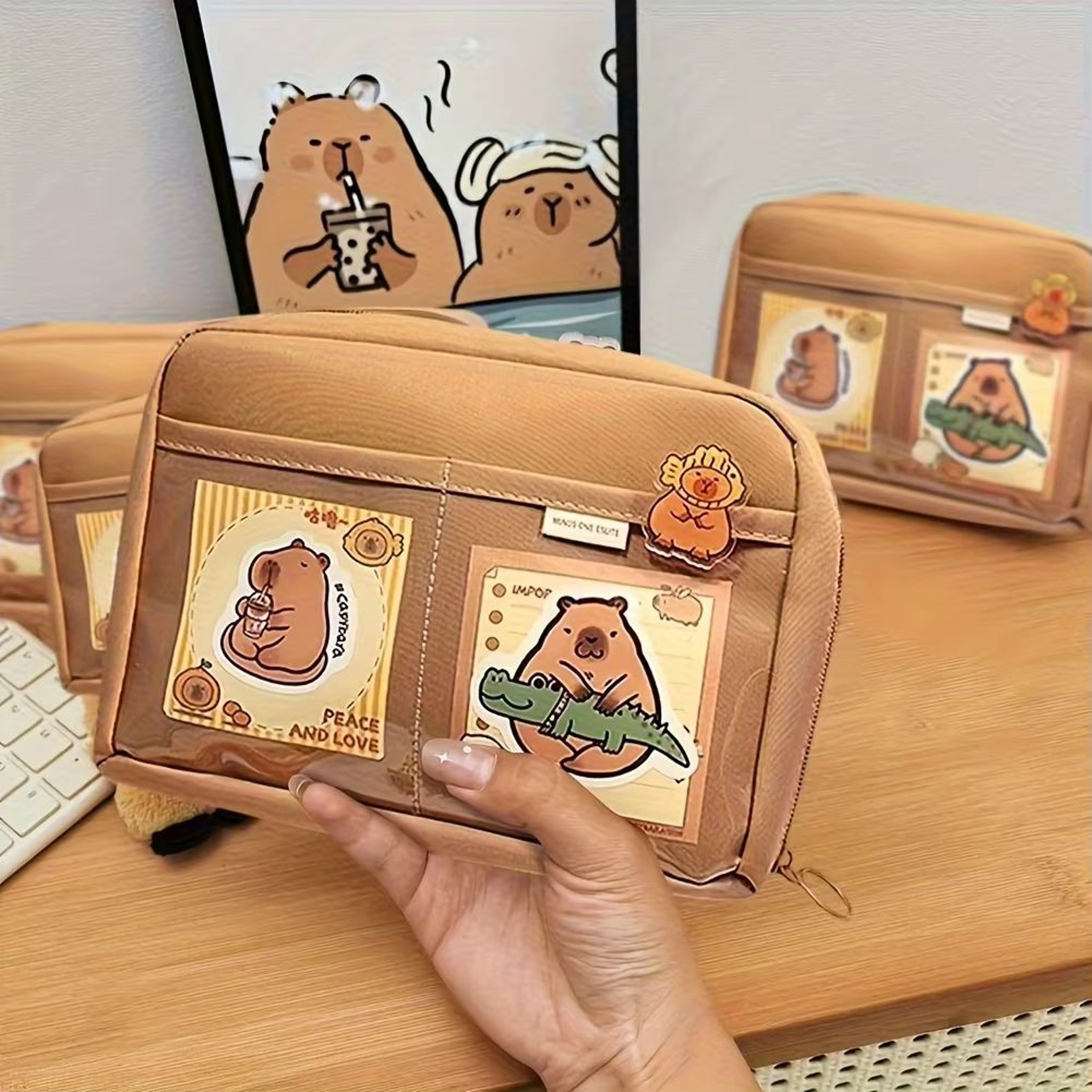 31pcs Cute Capybara Stationery Set With MultiLayer Pencil Case School Supplies Gift Kit 1