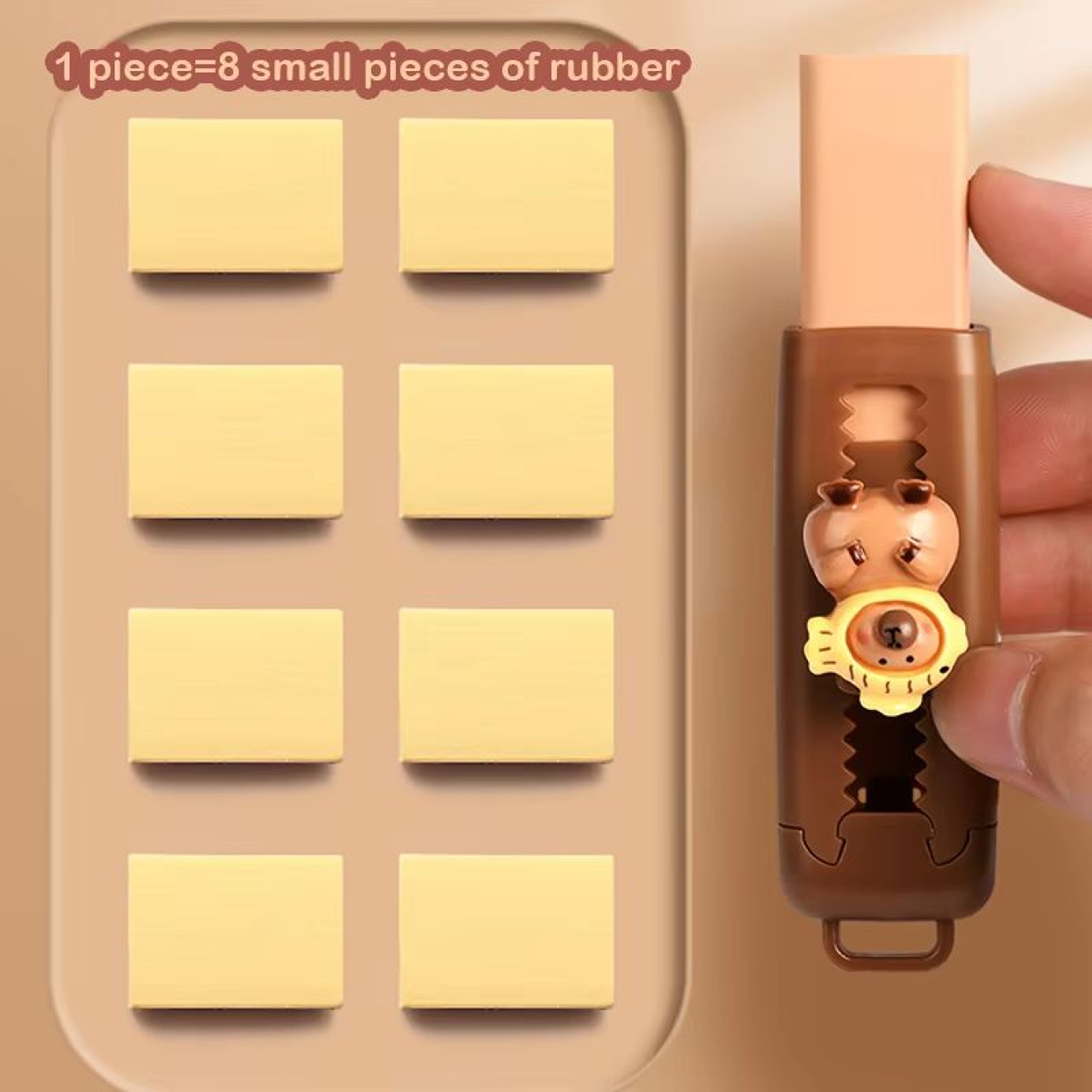 Kawaii Capybara Push Pull Eraser Cute Retractable Clean Erasing Rubber For School And Office 4