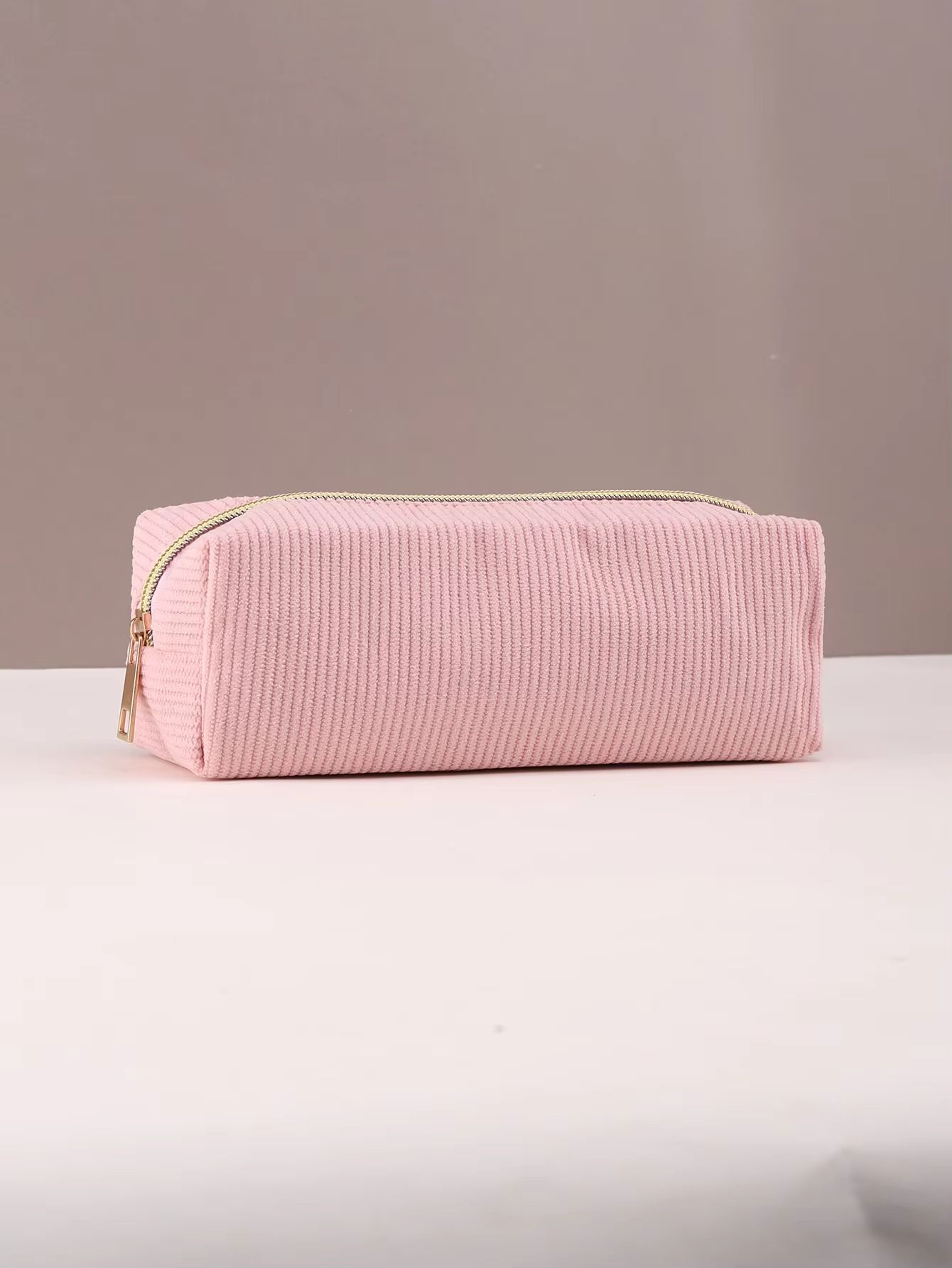 Large Capacity Solid Color Pencil Case Zipper Stationery Organizer Bag For School And Office 9
