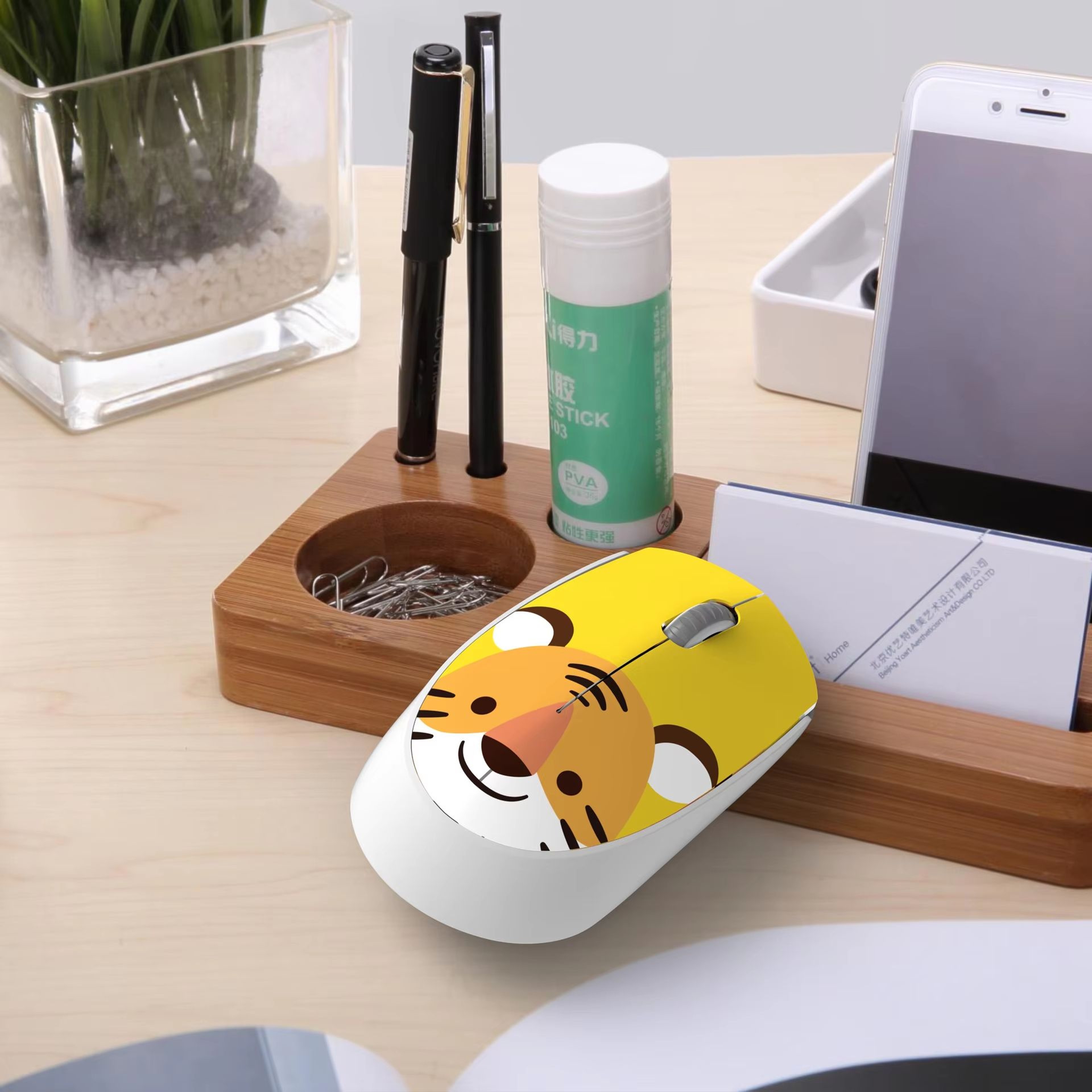 Cute Pink Wireless Mouse Mini 24G Cartoon Computer Mouse Rechargeable Silent Click For Kids 6