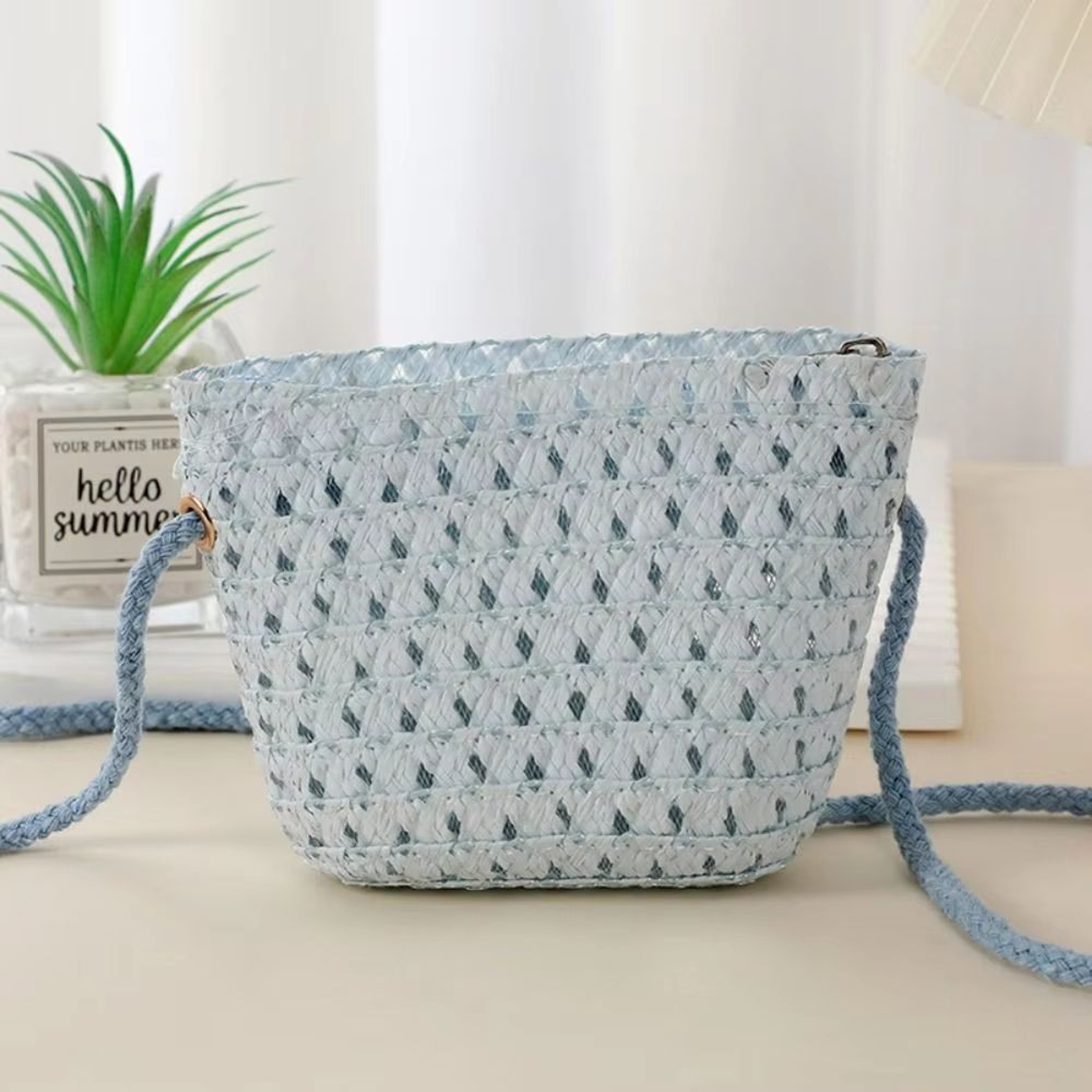 Mini Handwoven Straw Crossbody Bag For Women And Girls 12