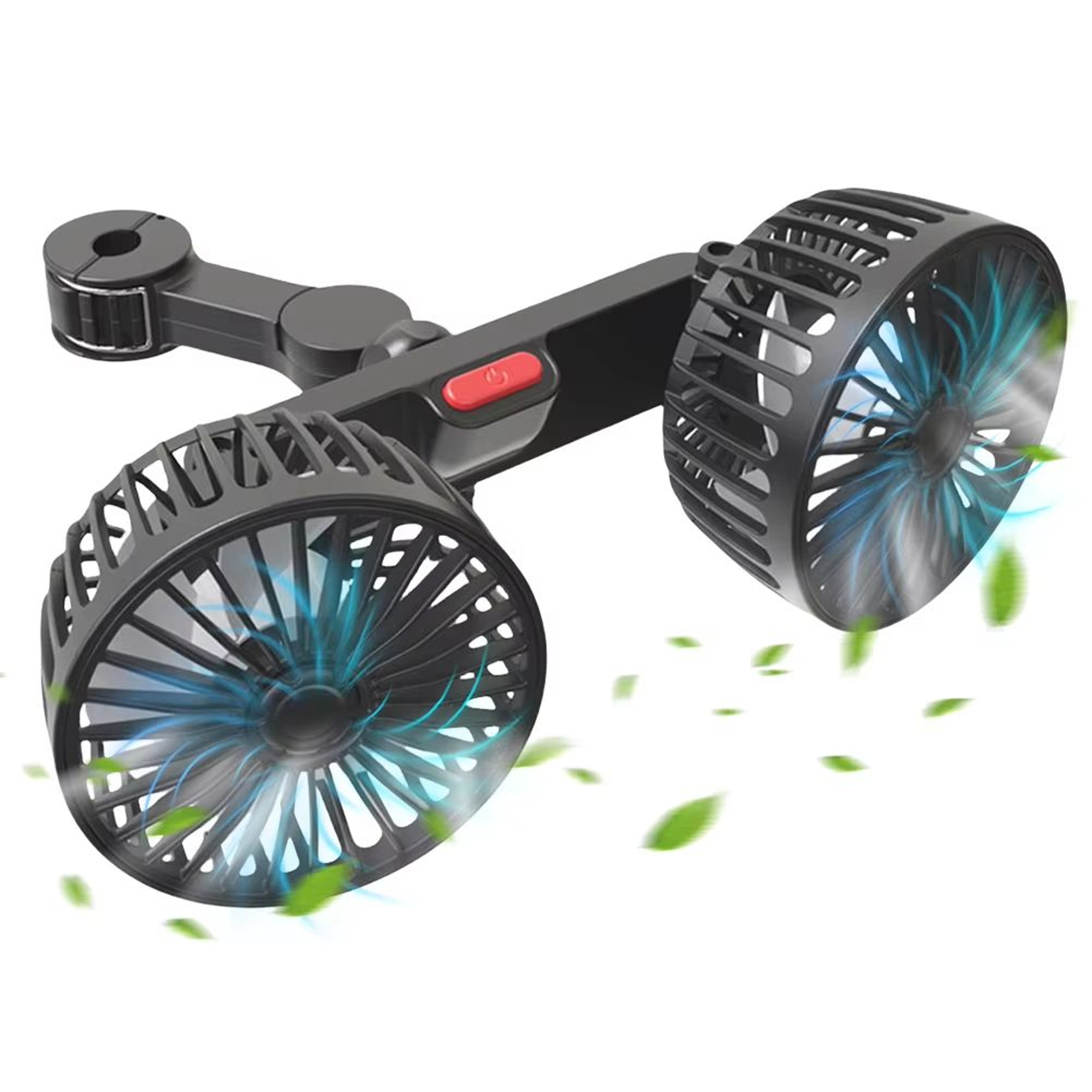 Dual Head 360 Degree Rotating Car Seat Cooling Fan 12V  24V USB 0
