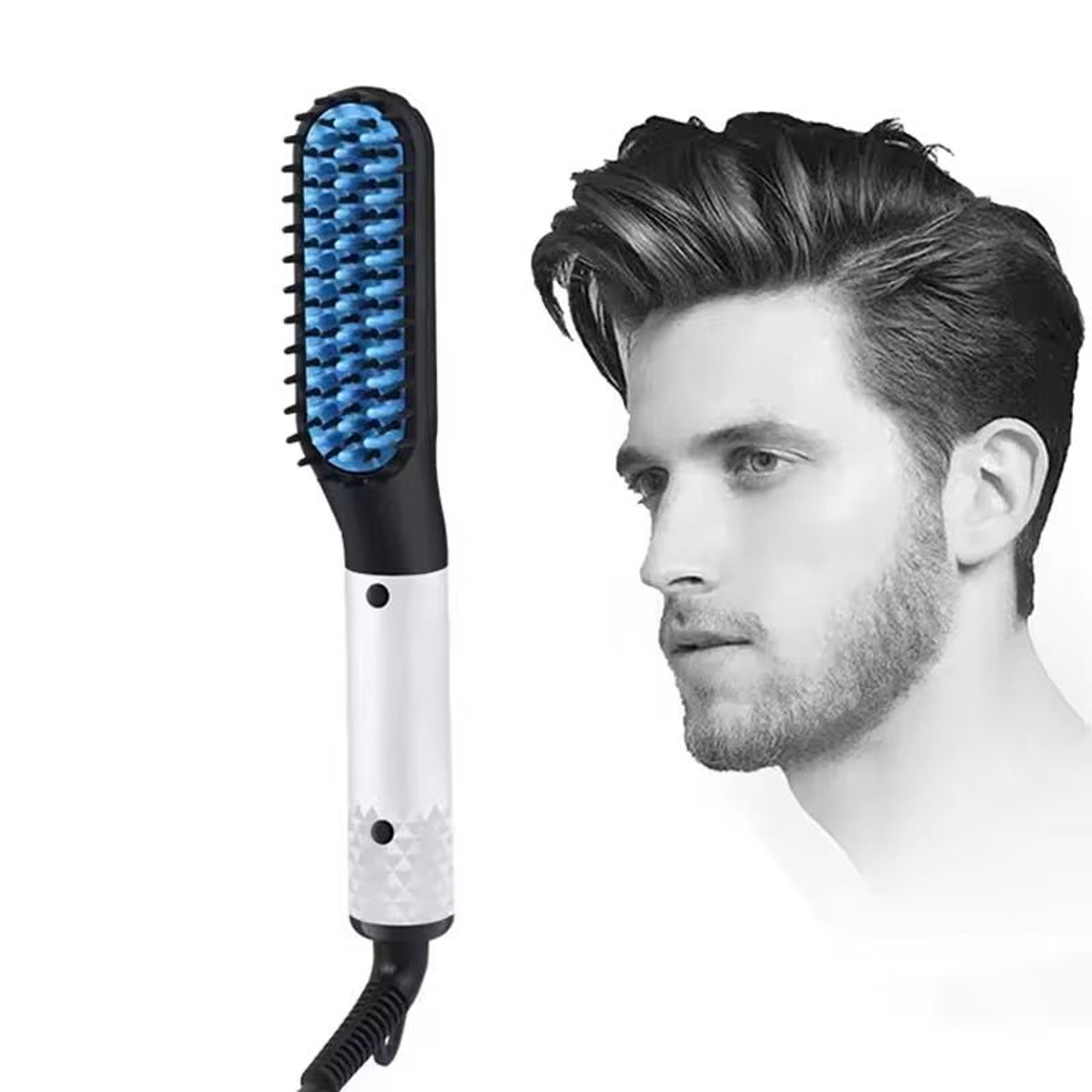 2in1 Beard Straightener Brush Portable Heated Beard Comb For Mens Hair And Beard Styling 0