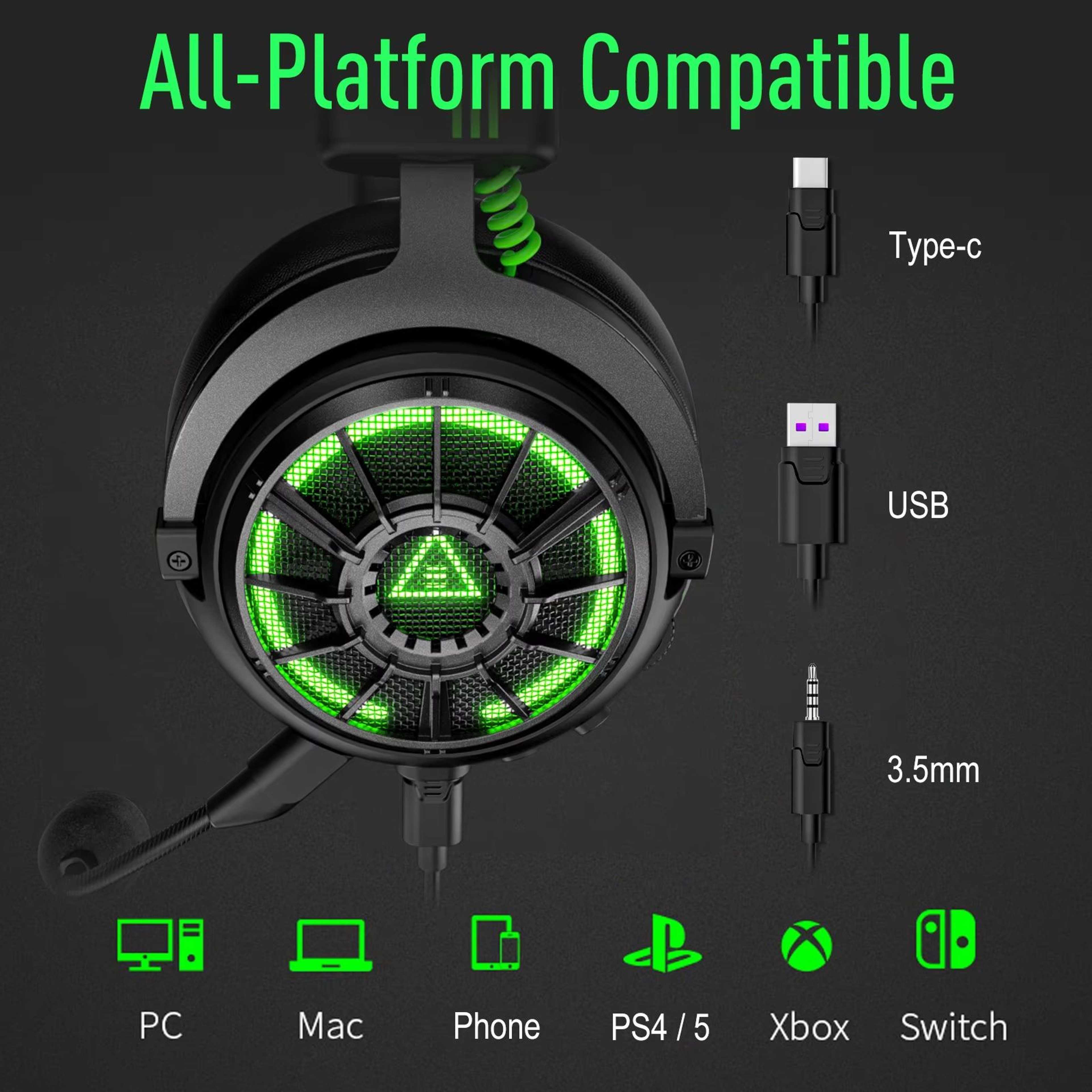EKSA E5000 Pro 71 Surround Sound Wired Gaming Headset With ENC Microphone 4