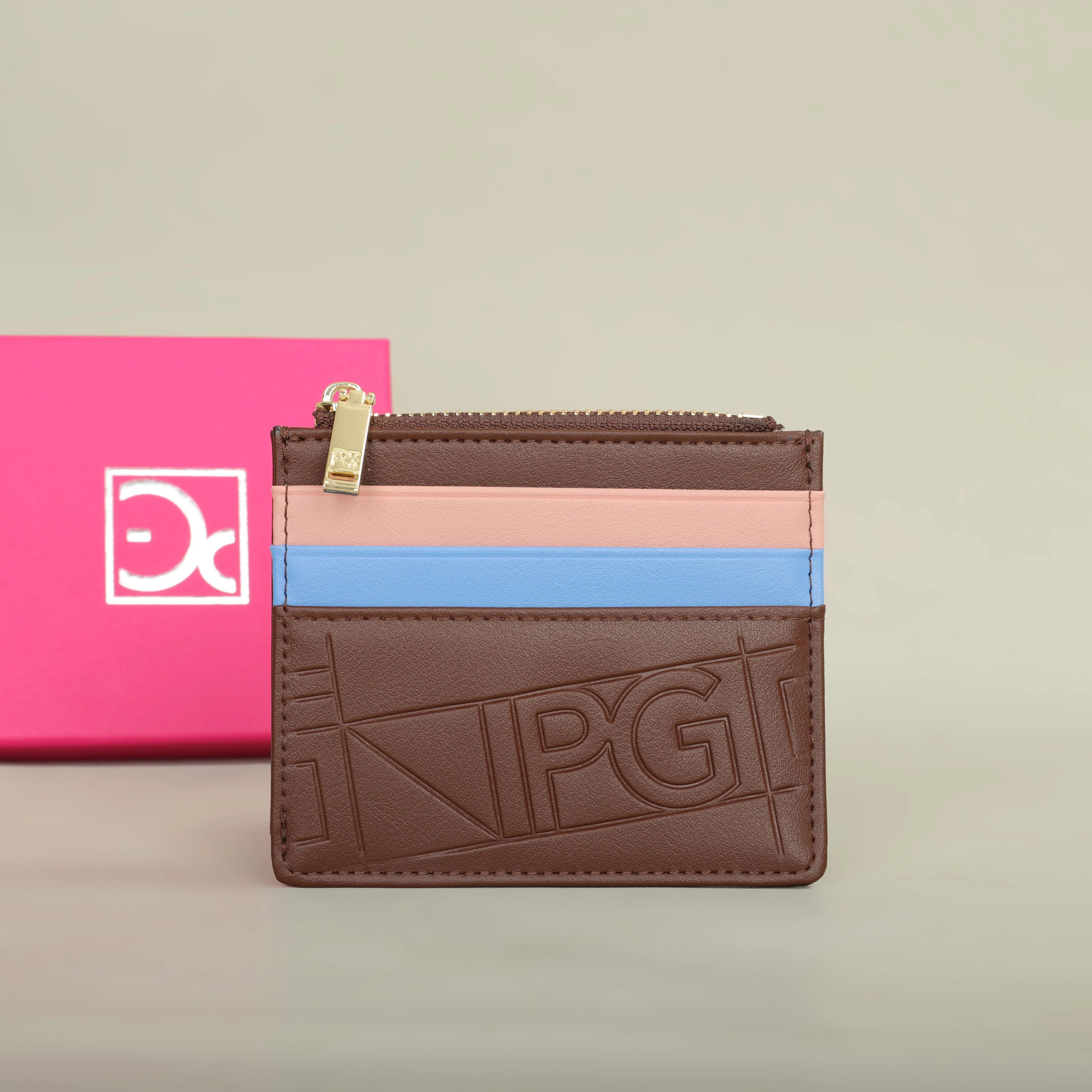 Retro Monogram Button Folding Womens Wallet Compact Card Holder 3