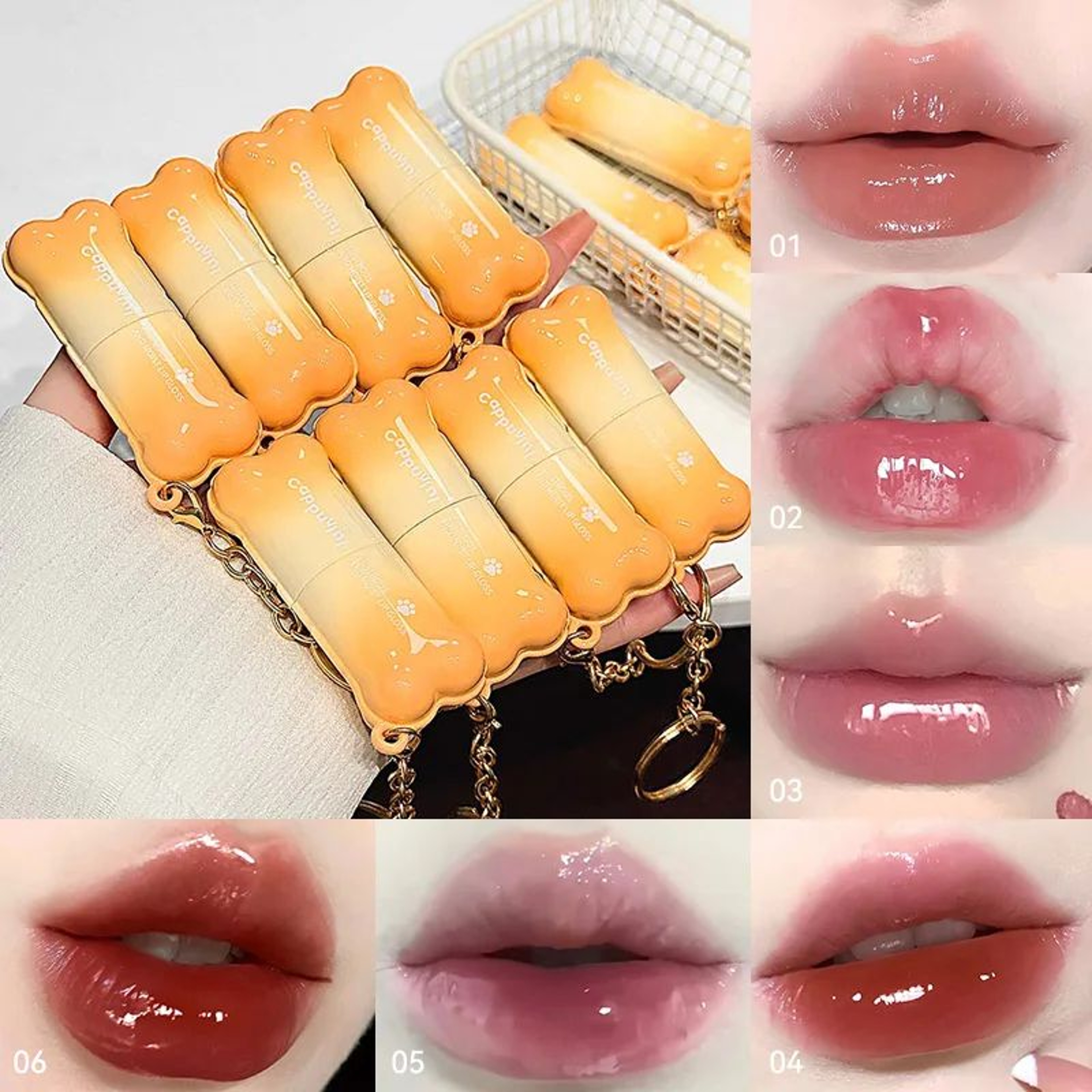 PINKCOCO Bear Doodle Mirror Lip Glaze For Shiny Nude Lips 0