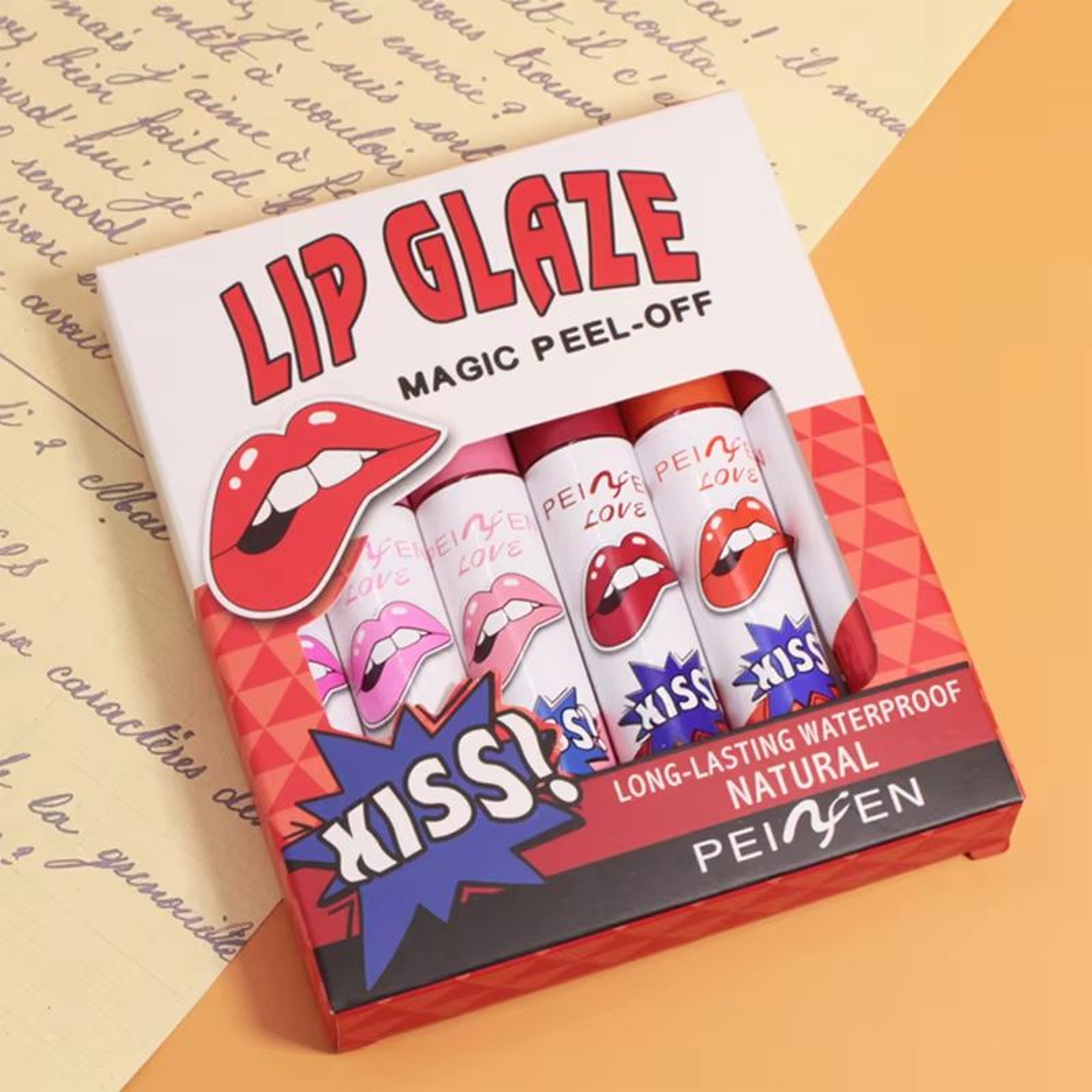 Peel Off Lip Stain Gloss Long Lasting Waterproof Liquid Lip Tint Non Stick Cup Lip Glaze 6
