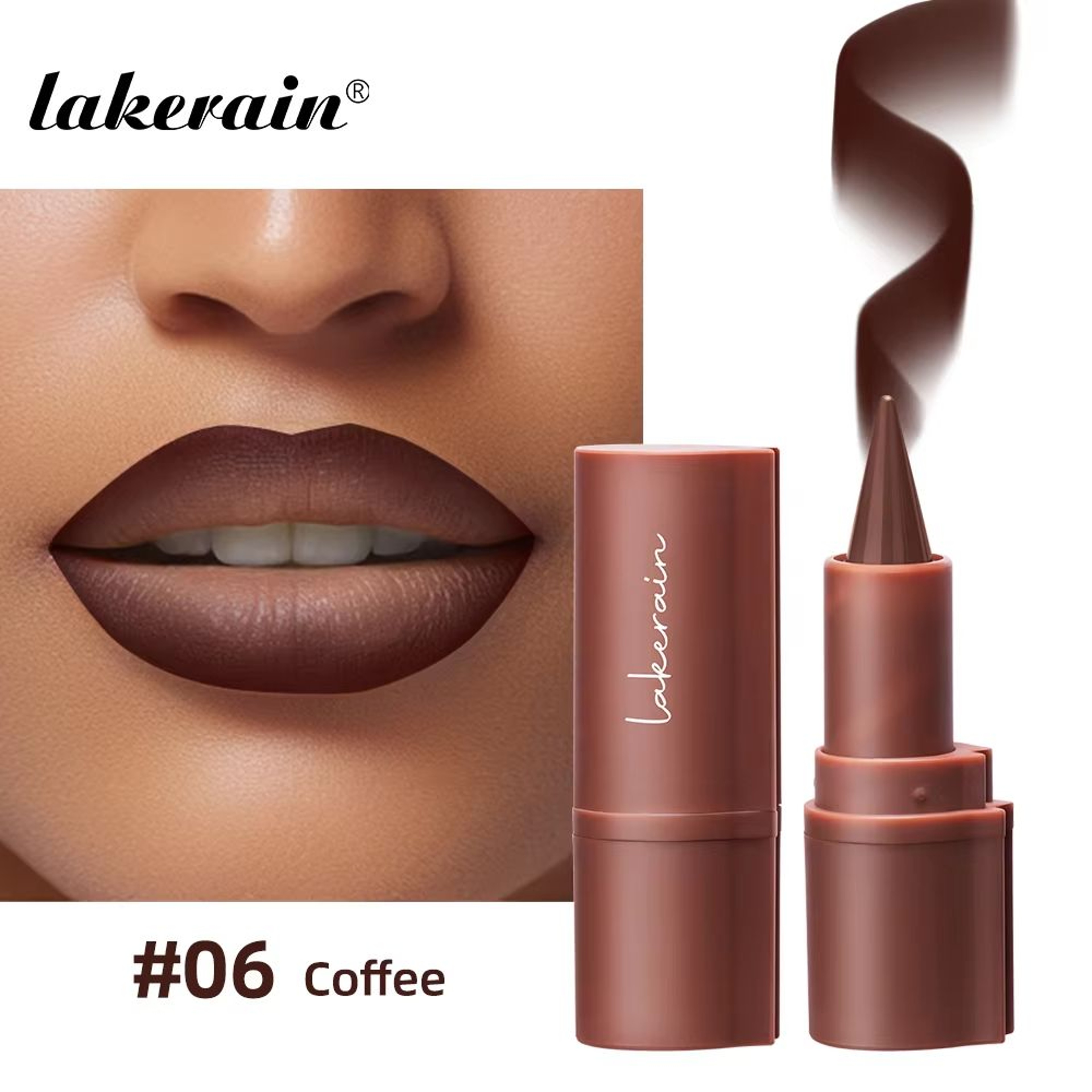 Lakerain Matte Lip Liner Crayon Waterproof Velvet Lip Contour Pencil Long Lasting Non Stick Lip Tin 6
