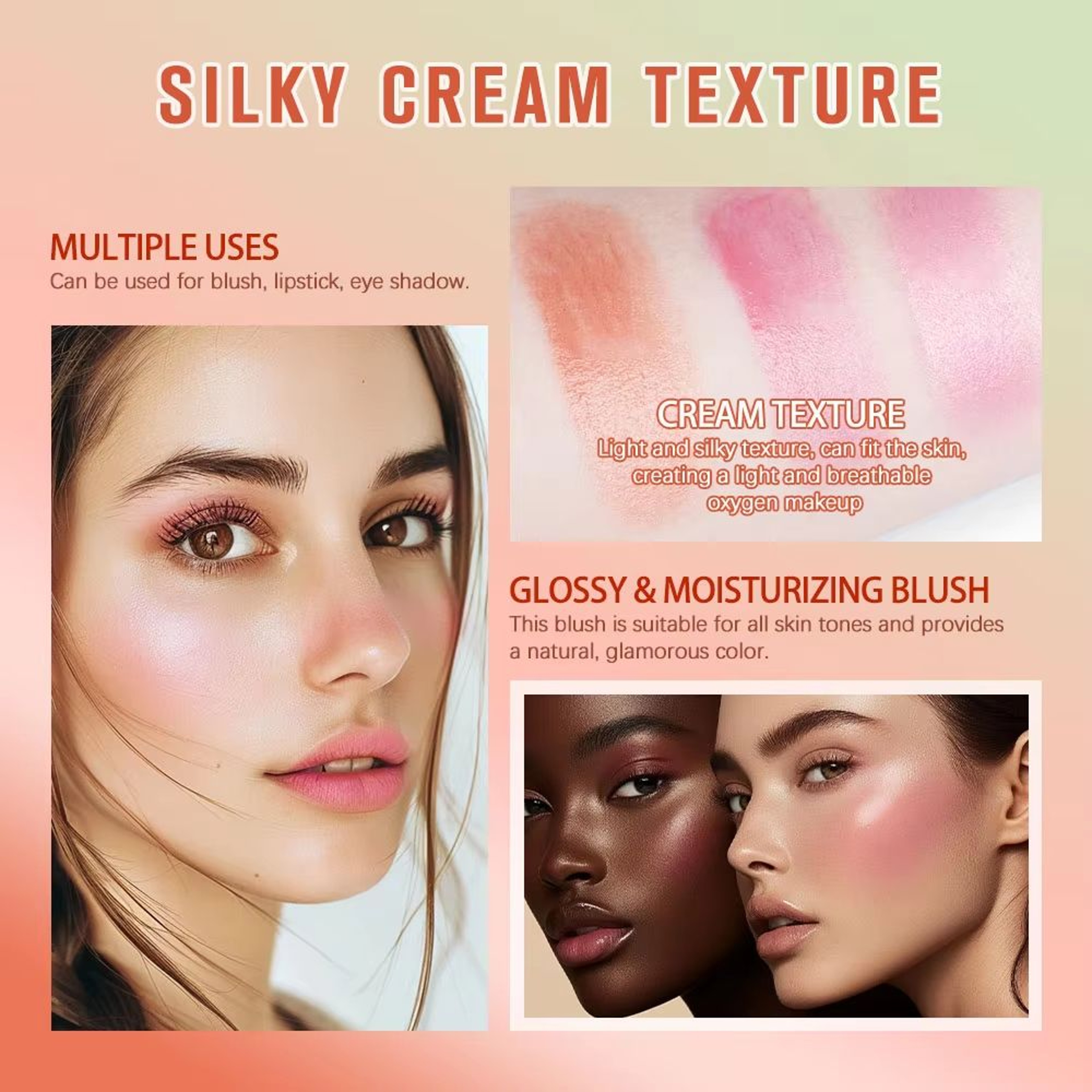 3 In 1 Temperature Changing Blush Stick Multi Use Lip And Cheek Tint Stick Hydrating Color Adapting 4