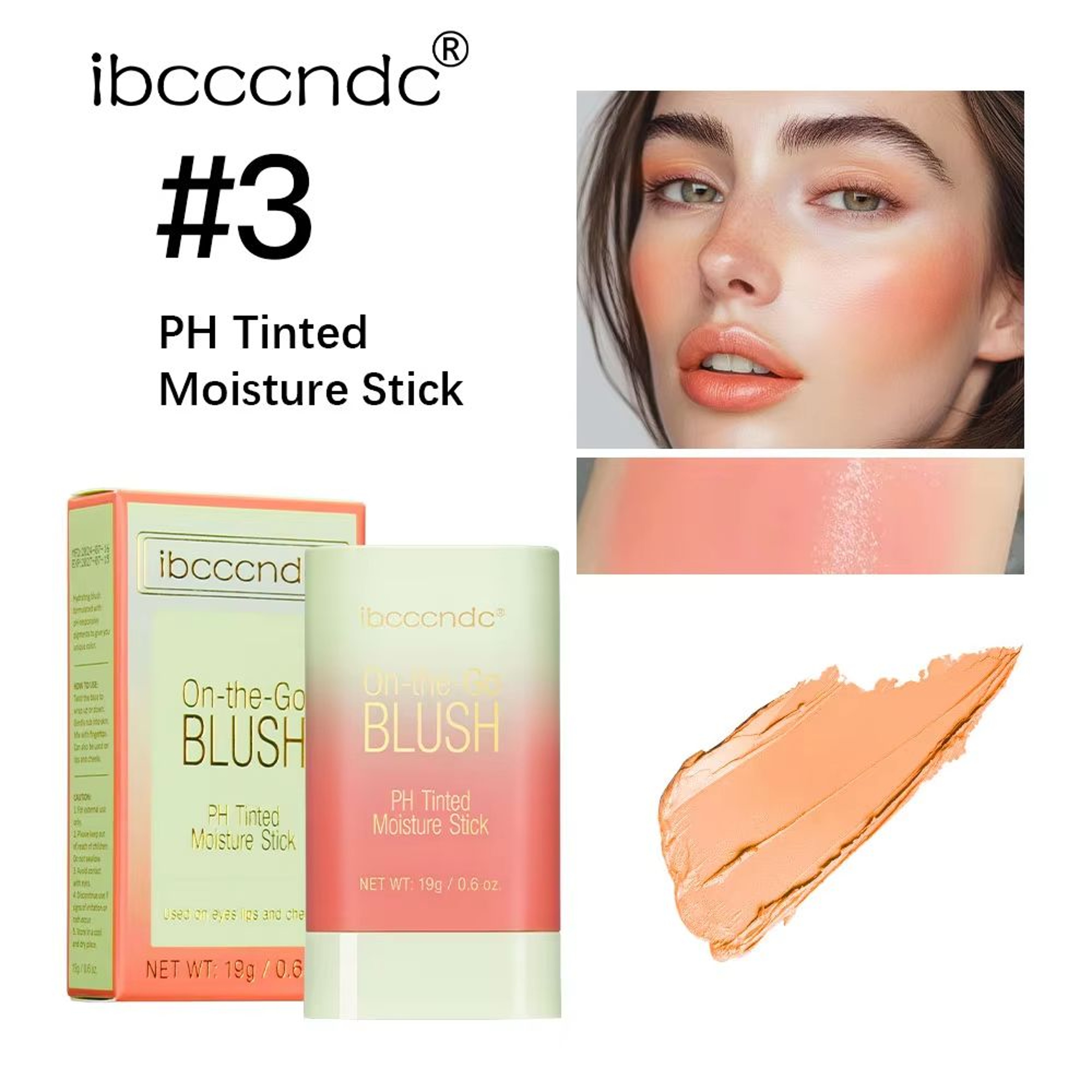 3 In 1 Temperature Changing Blush Stick Multi Use Lip And Cheek Tint Stick Hydrating Color Adapting 8