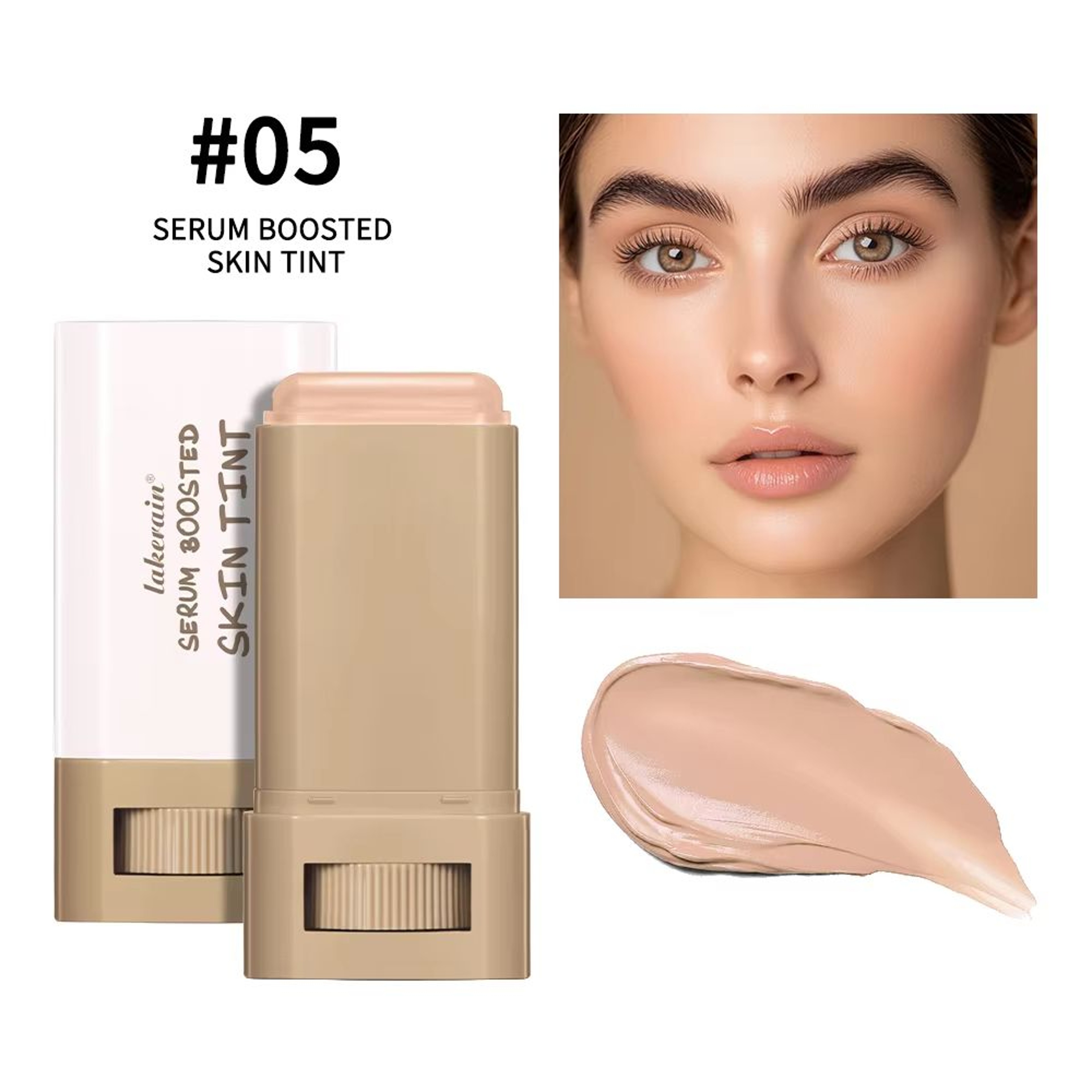 Serum Boosted Foundation Stick Hydrating Skin Tint Balm Silky Coverage Travel Makeup 11