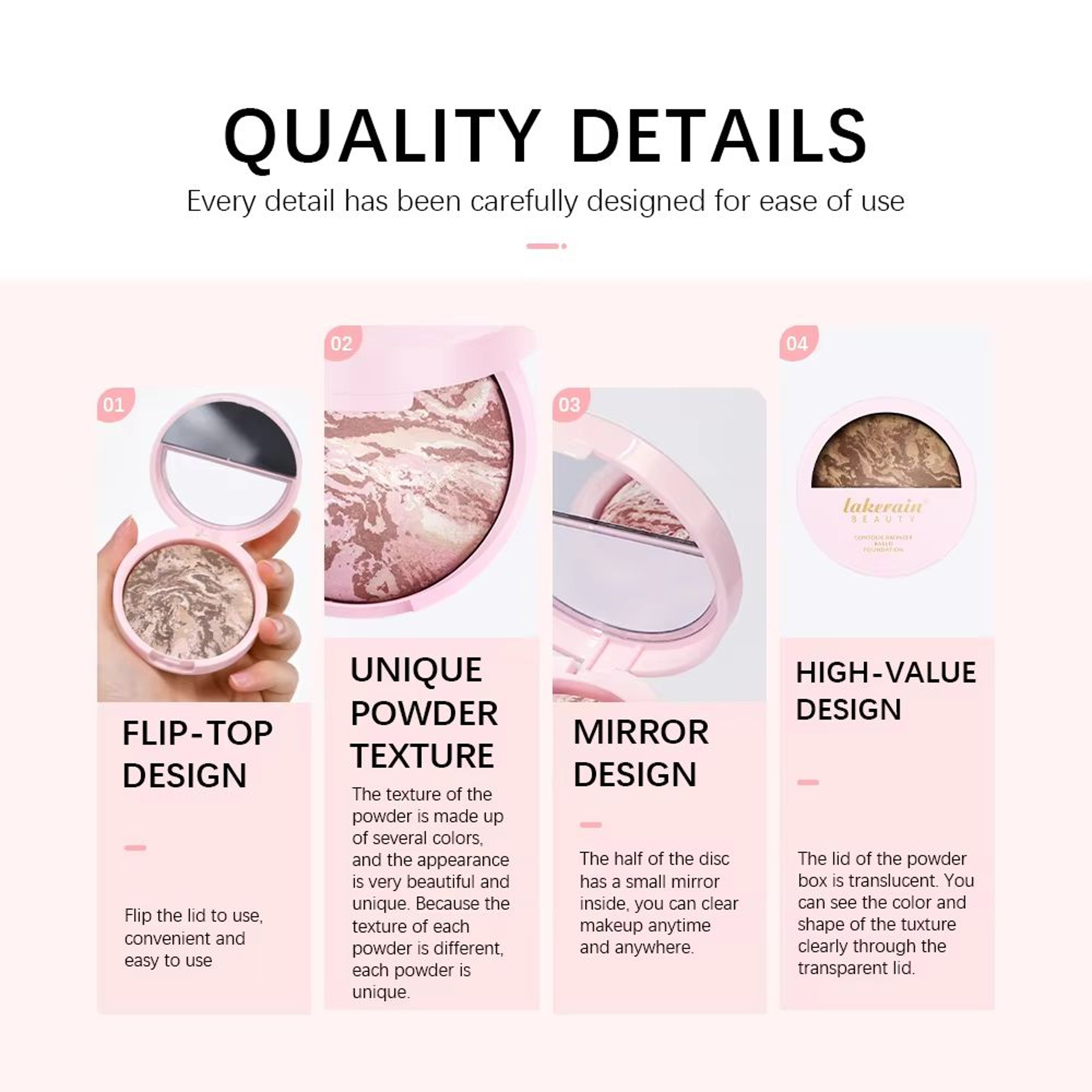 VelvetSculpt Baked Powder Foundation  Oil Control Pressed Powder Bronzer With Radiant Contour Highl 4